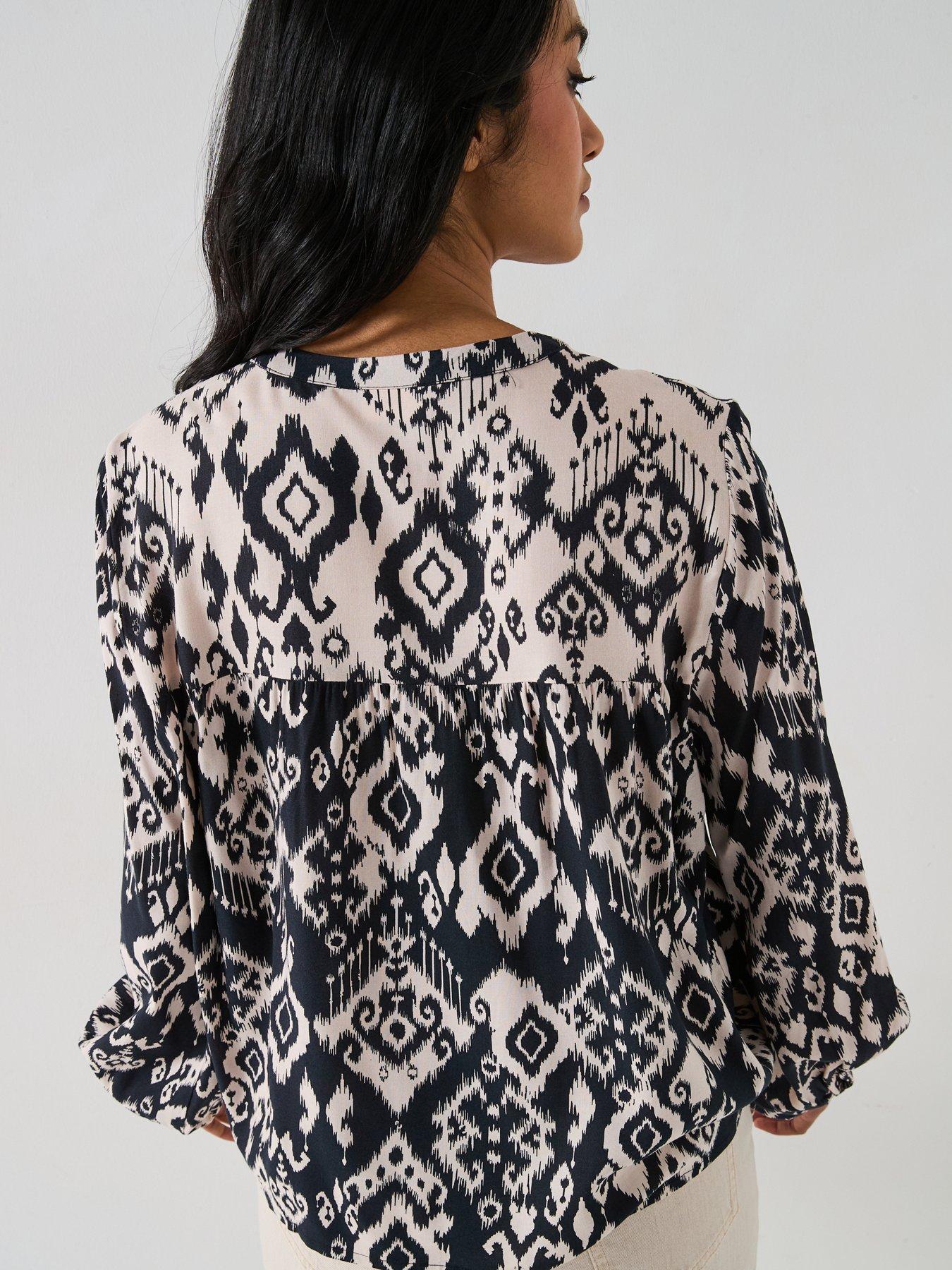 Image 2 of 6 of JDY Printed Long Sleeve Blouse - Black