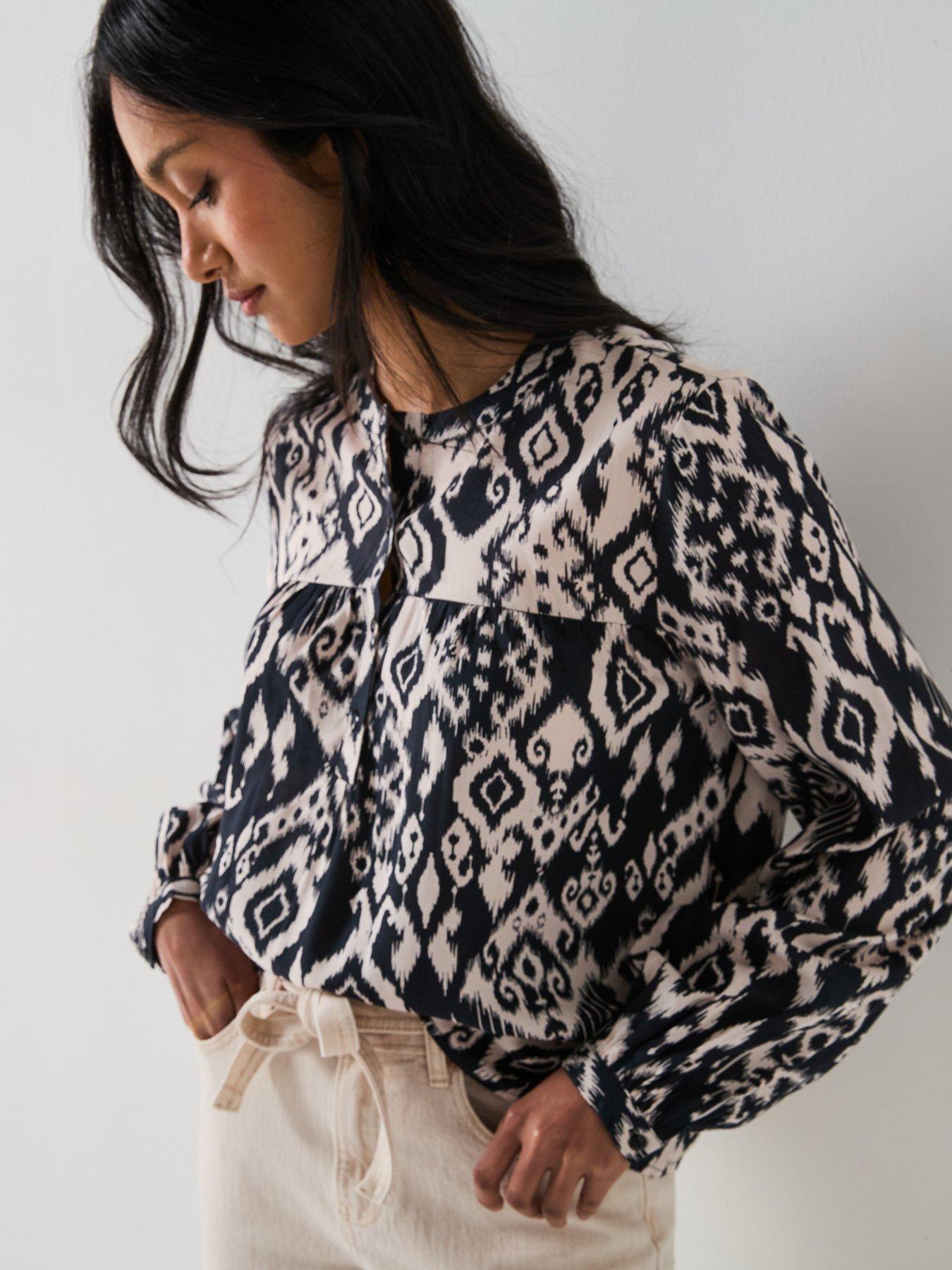Image 5 of 6 of JDY Printed Long Sleeve Blouse - Black