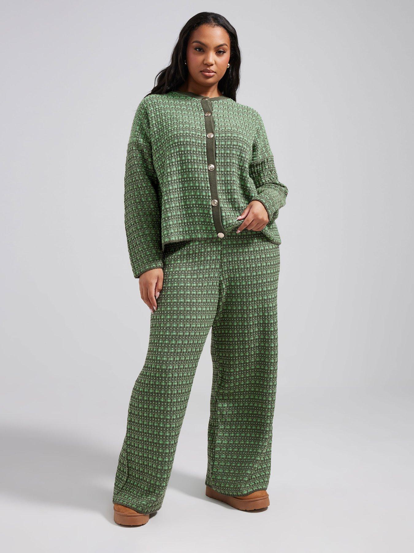 yours-curve-boucle-wide-leg-trouser-greenback