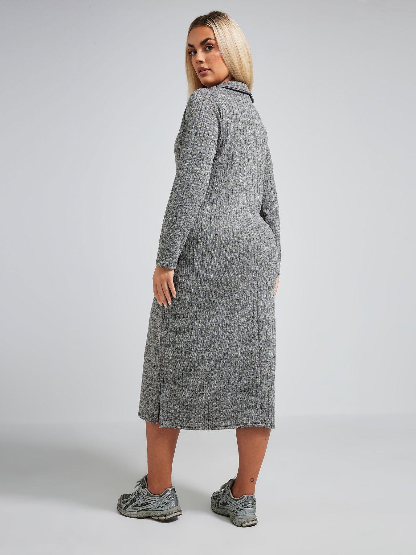 yours-curve-ruby-collar-dress-greystillFront