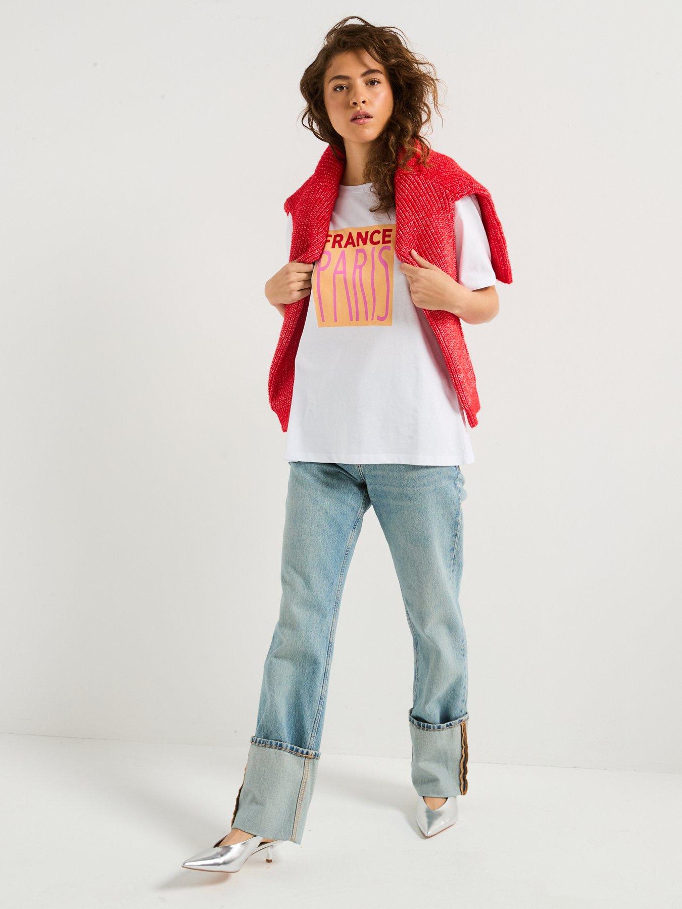 Image 3 of 5 of PIECES Short Sleeve Oversize T-Shirt - White