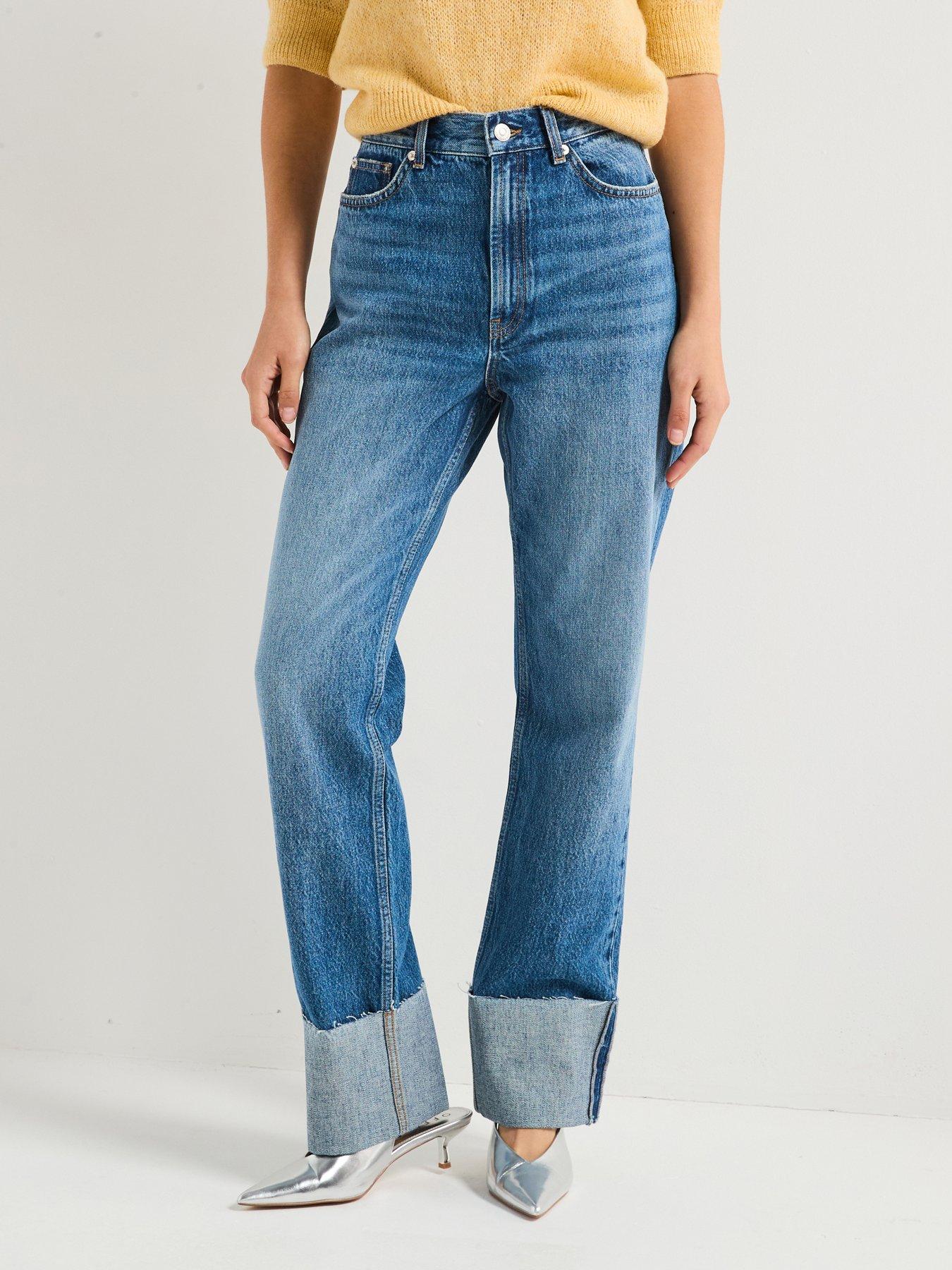 only-riley-high-waist-straight-leg-turn-up-denim-jeans-blue