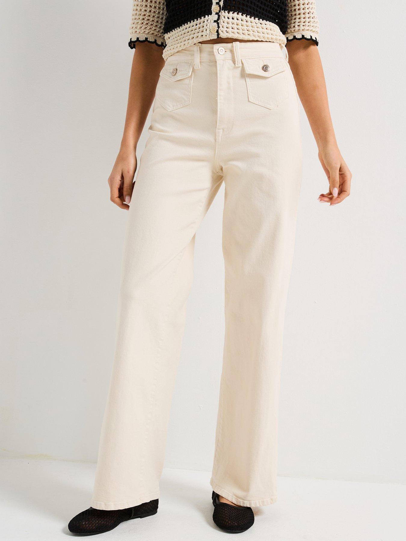 Image 1 of 6 of Only Hope High Waist Wide Leg Pocket Pant - Cream