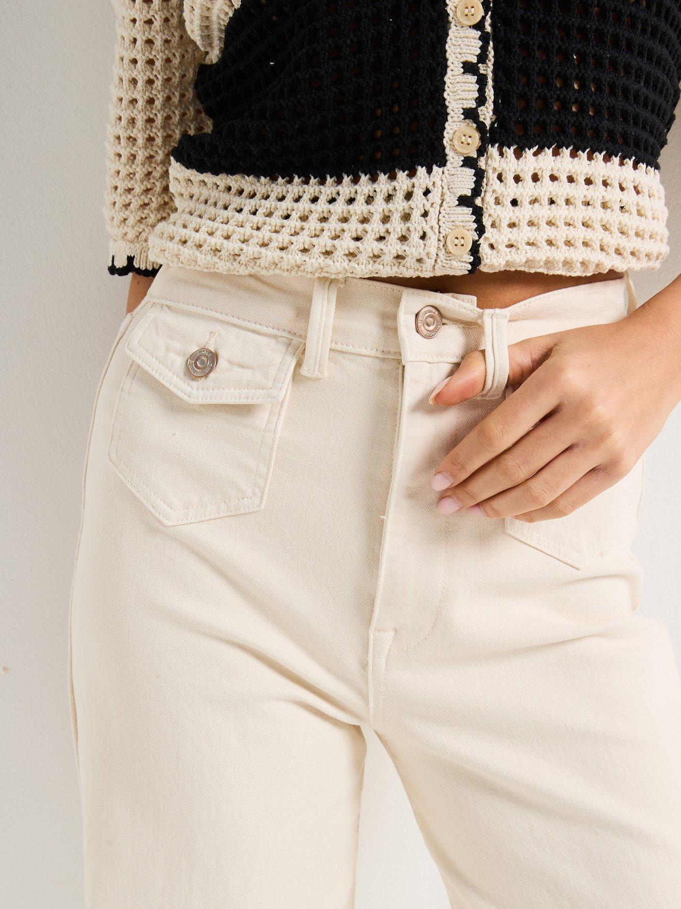 Image 4 of 6 of Only Hope High Waist Wide Leg Pocket Pant - Cream