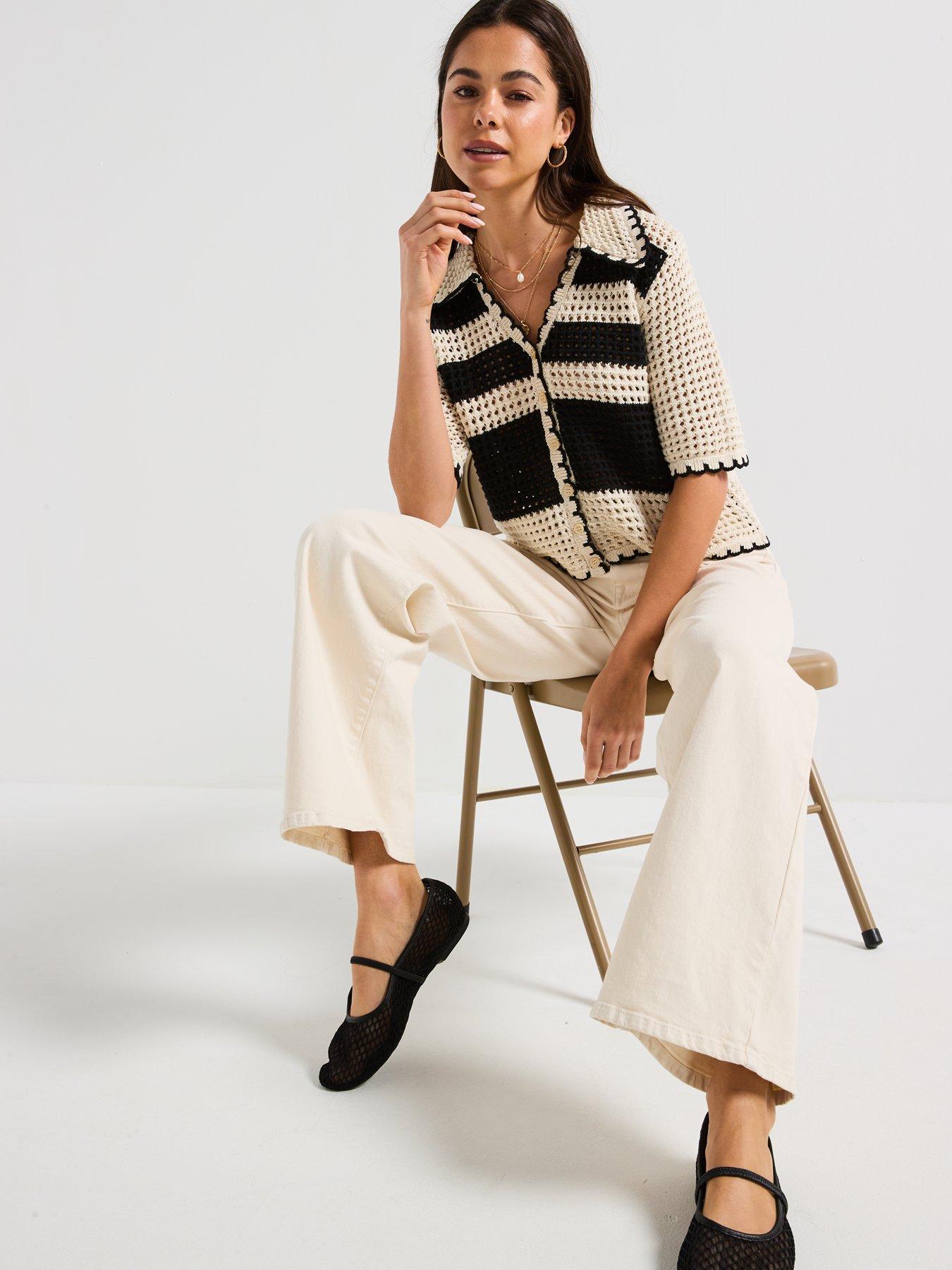 Image 5 of 6 of Only Hope High Waist Wide Leg Pocket Pant - Cream