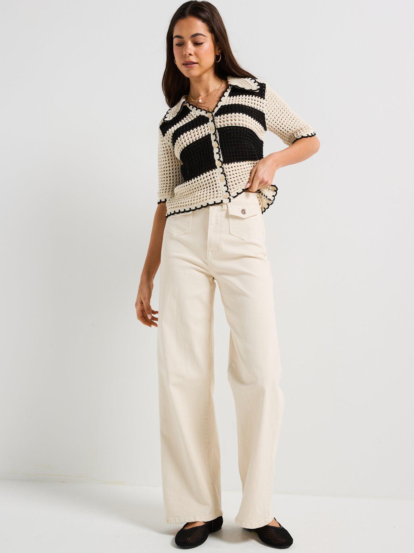 Image 6 of 6 of Only Hope High Waist Wide Leg Pocket Pant - Cream