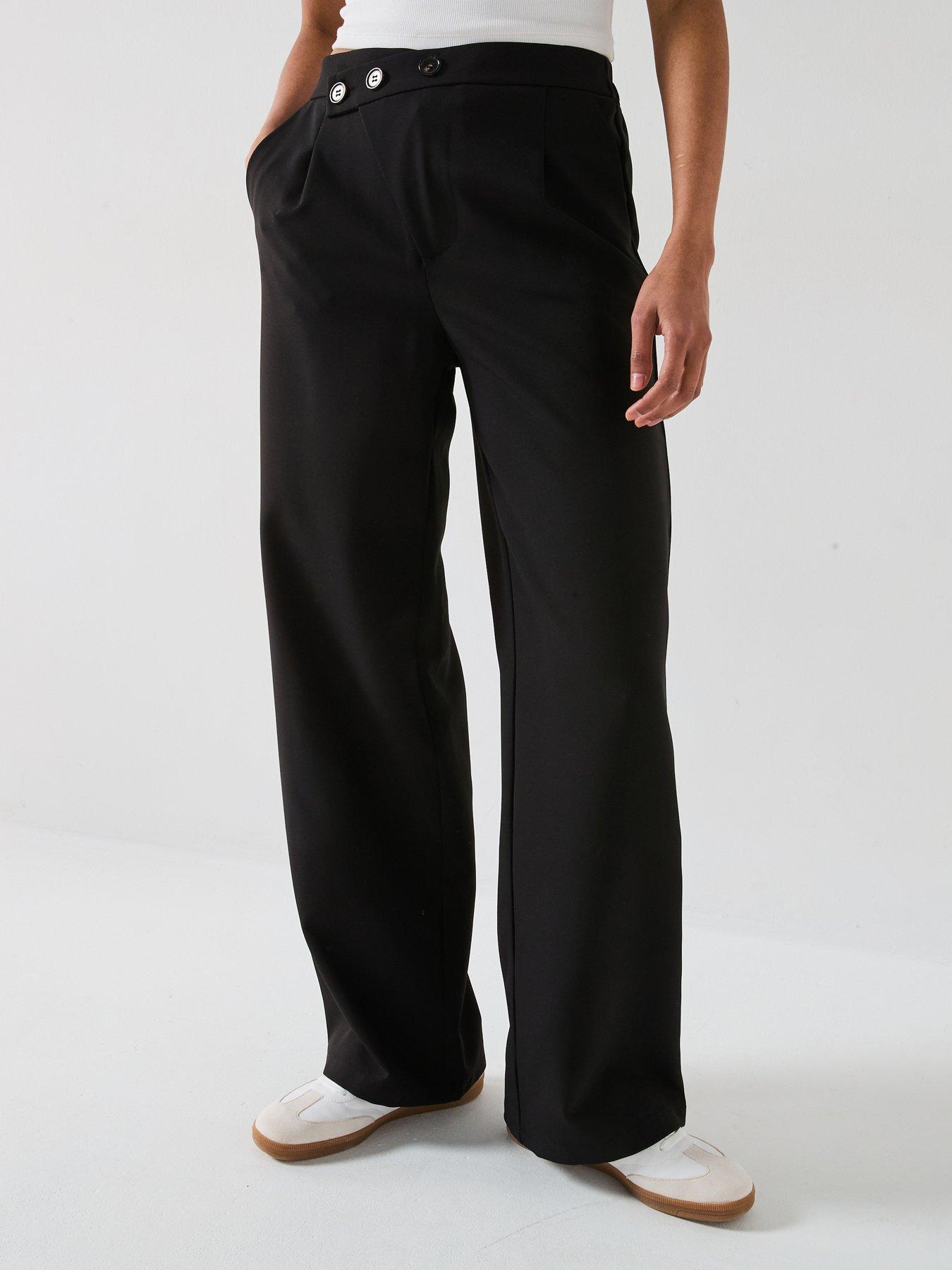 jdy-tailored-asymmetric-button-trouser-black