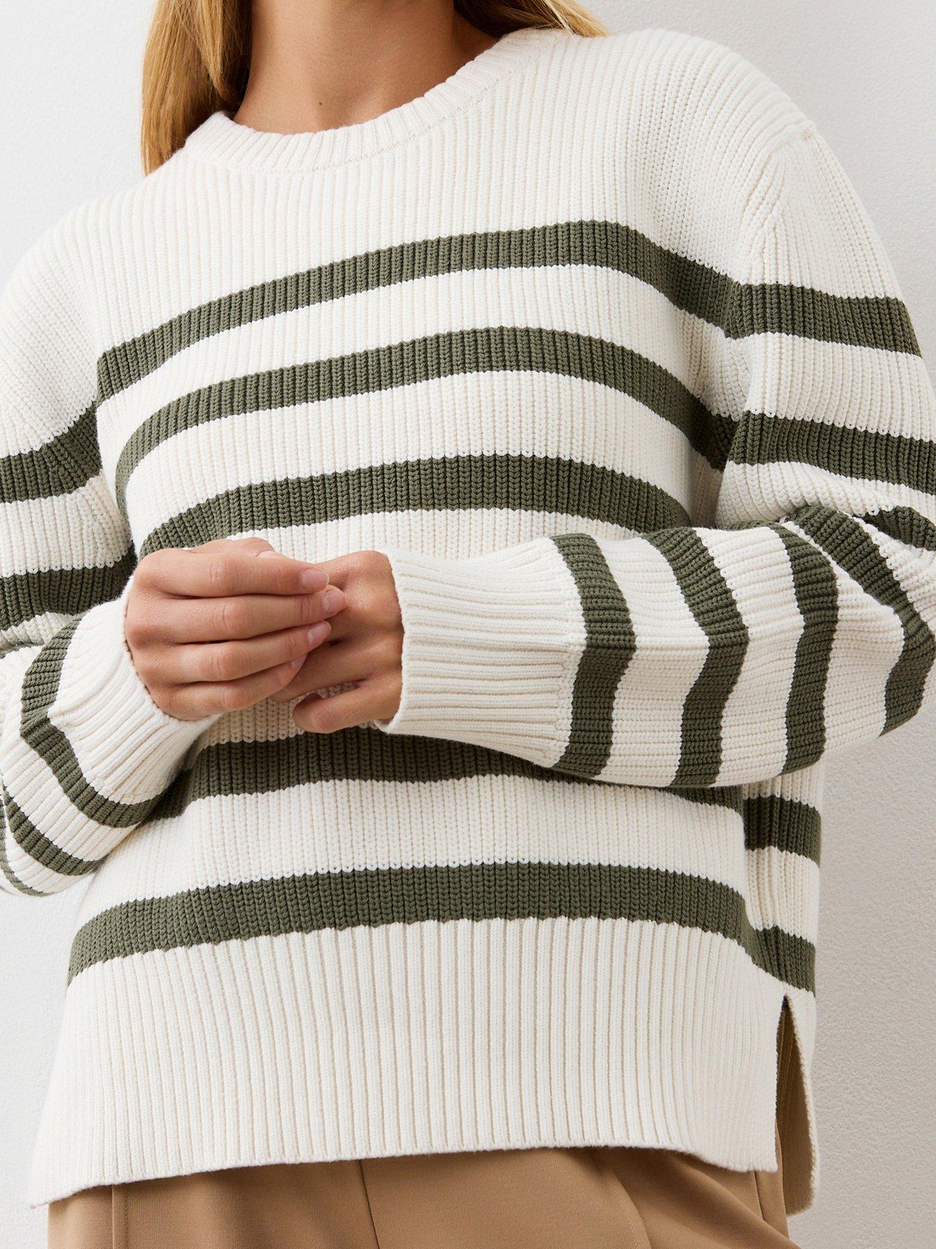 finery-serena-stripe-sweater-khakioutfit