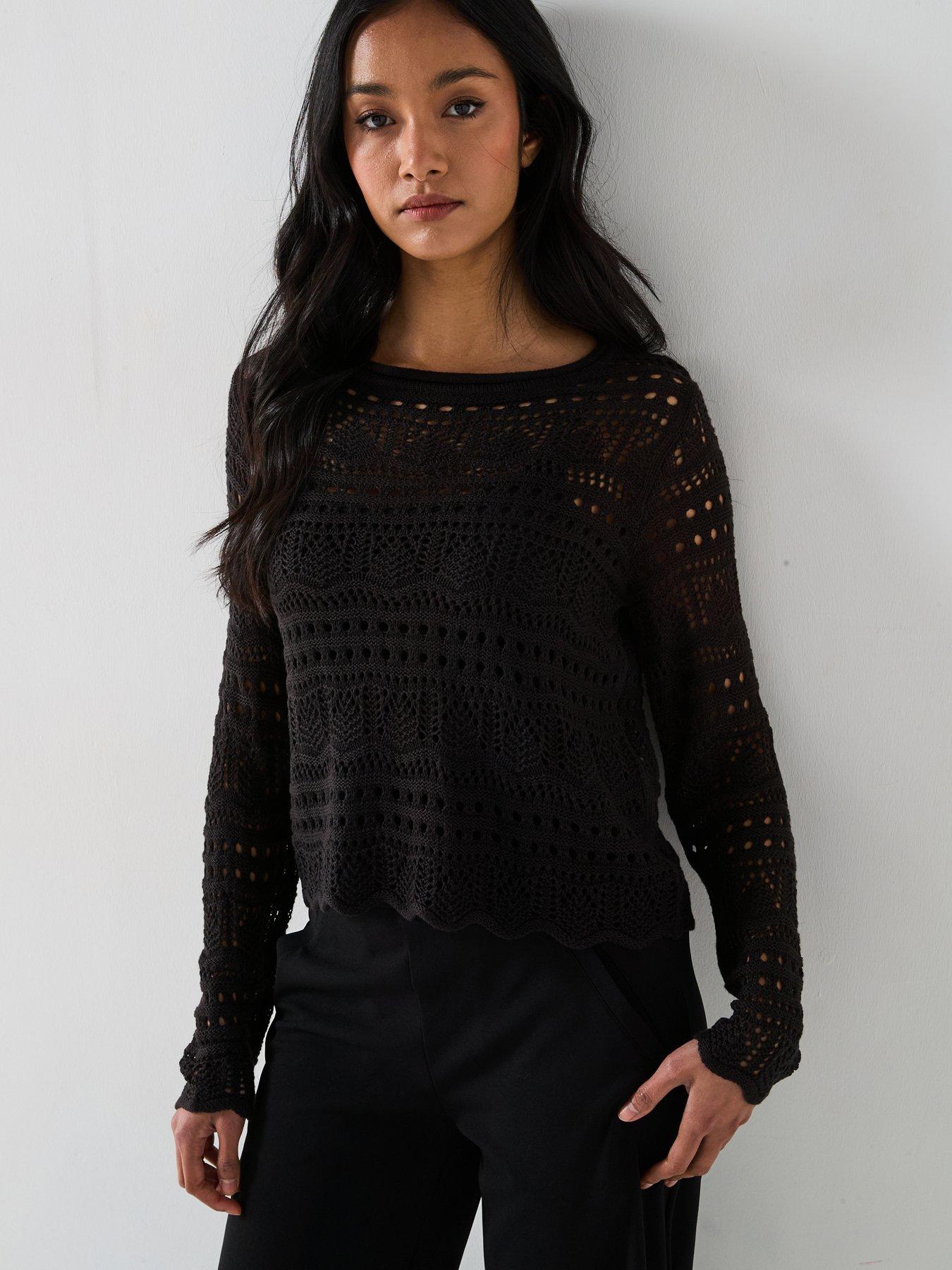 jdy-long-sleeve-boatneck-knitted-pullover-black