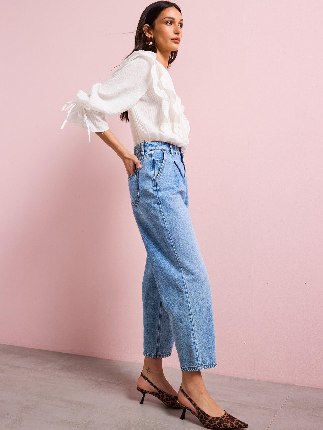 Image 6 of 6 of Vero Moda Frill Detail V Neck Blouse - White