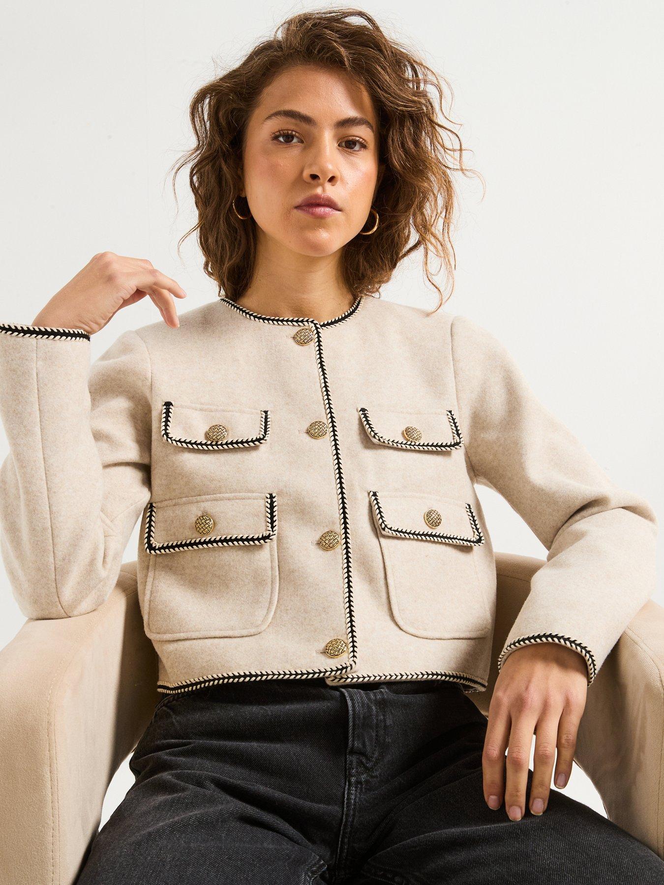 Vero Moda Button Detail Jacket - Beige | Very Ireland