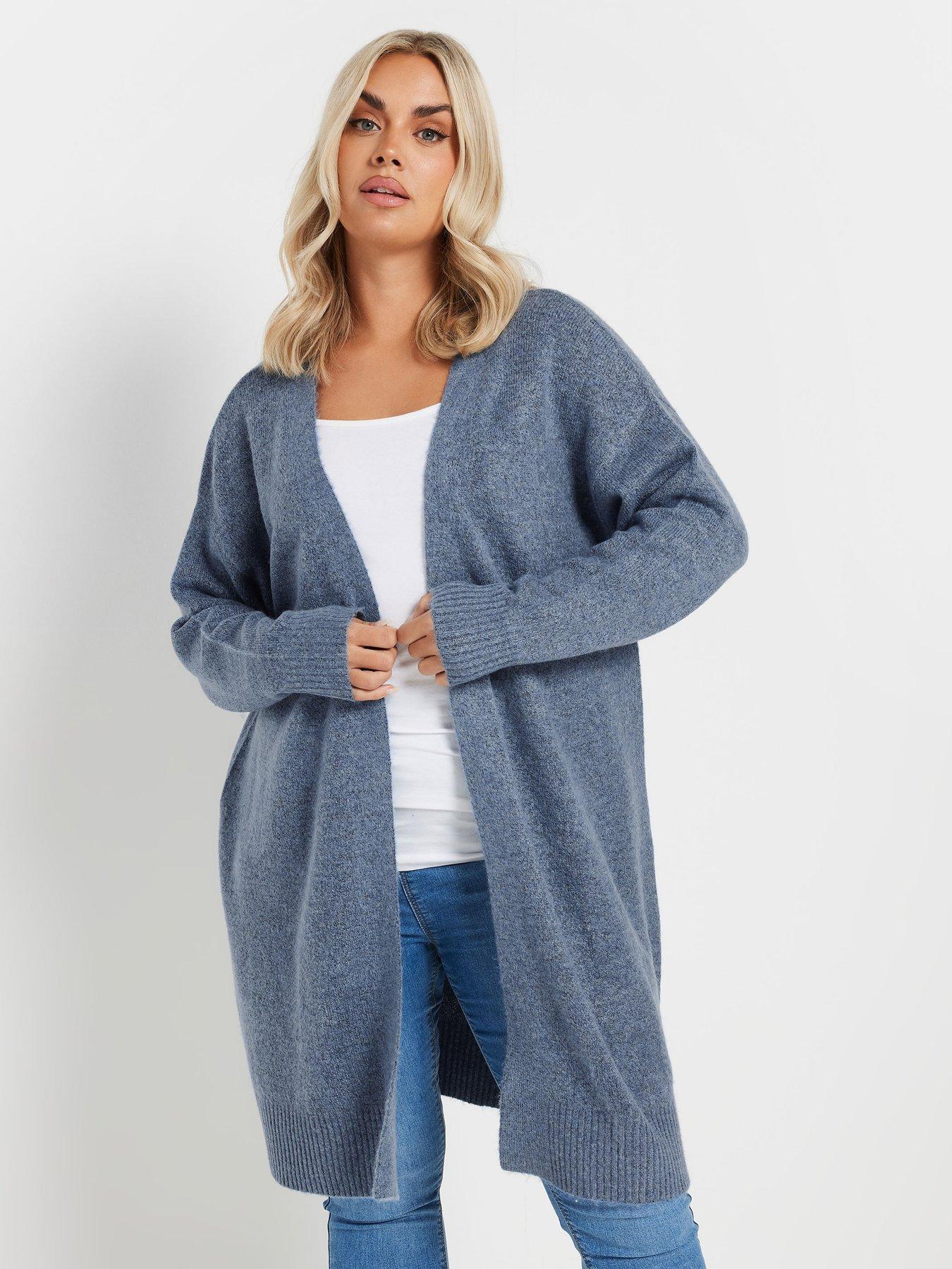 Image 1 of 4 of Yours Curve Soft Handle Midi Cardigan - Blue