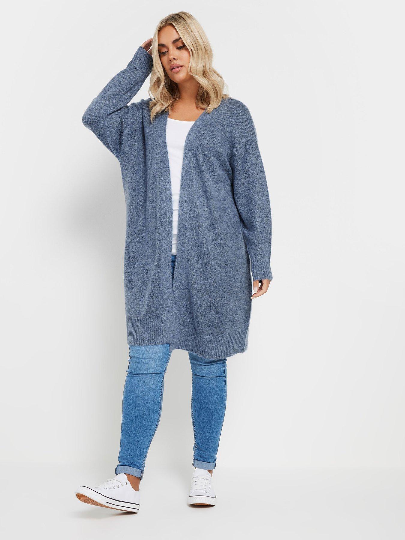 Image 3 of 4 of Yours Curve Soft Handle Midi Cardigan - Blue