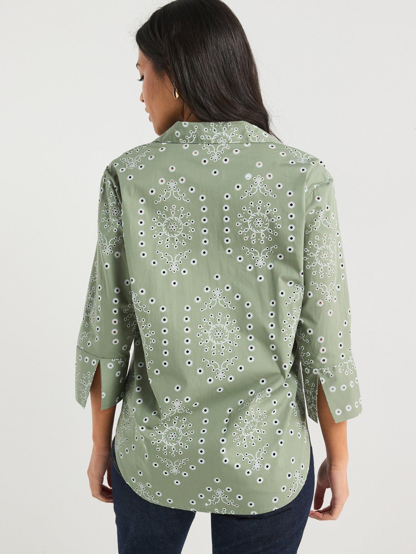 Image 2 of 4 of JDY Embroidered Relaxed Fit Shirt - Green