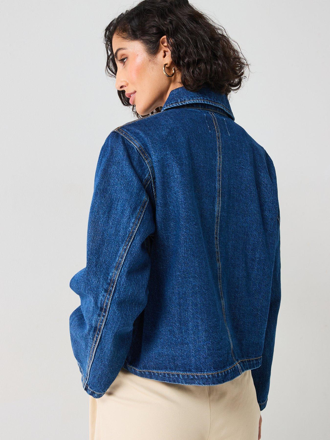 only-denim-button-detail-jacket-dark-bluestillFront