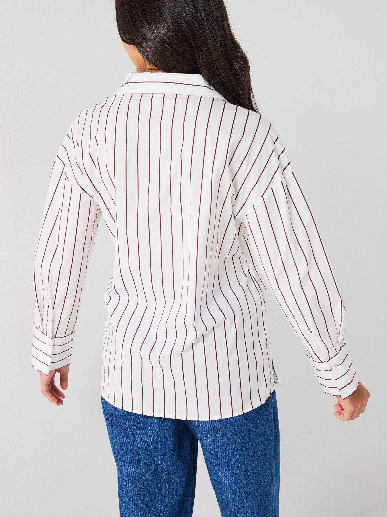 only-tie-detail-stripe-cross-over-shirt-whitestillFront