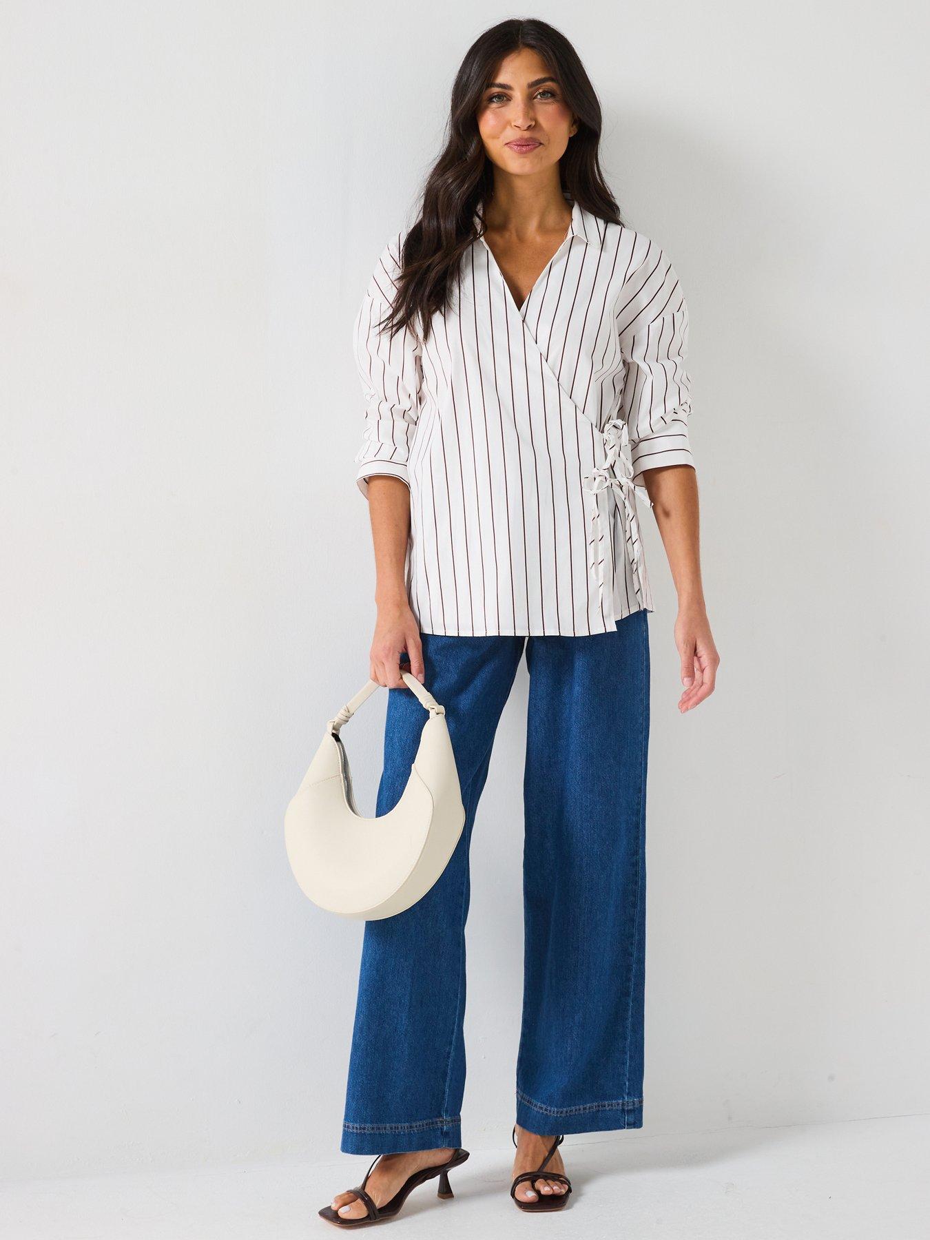 only-tie-detail-stripe-cross-over-shirt-whiteback