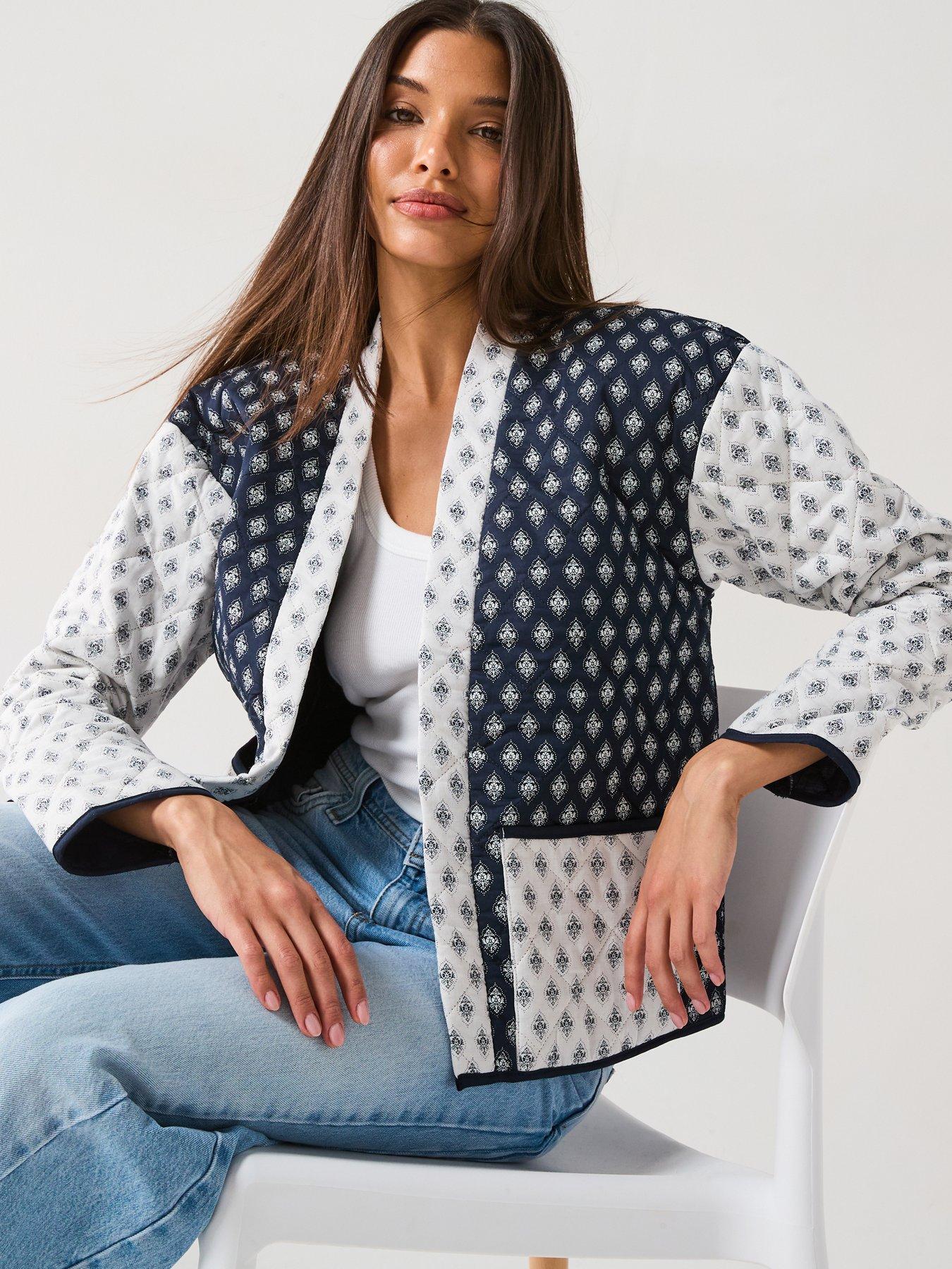 Image 5 of 6 of JDY Printed Quilted Jacket - Black/White - Multi