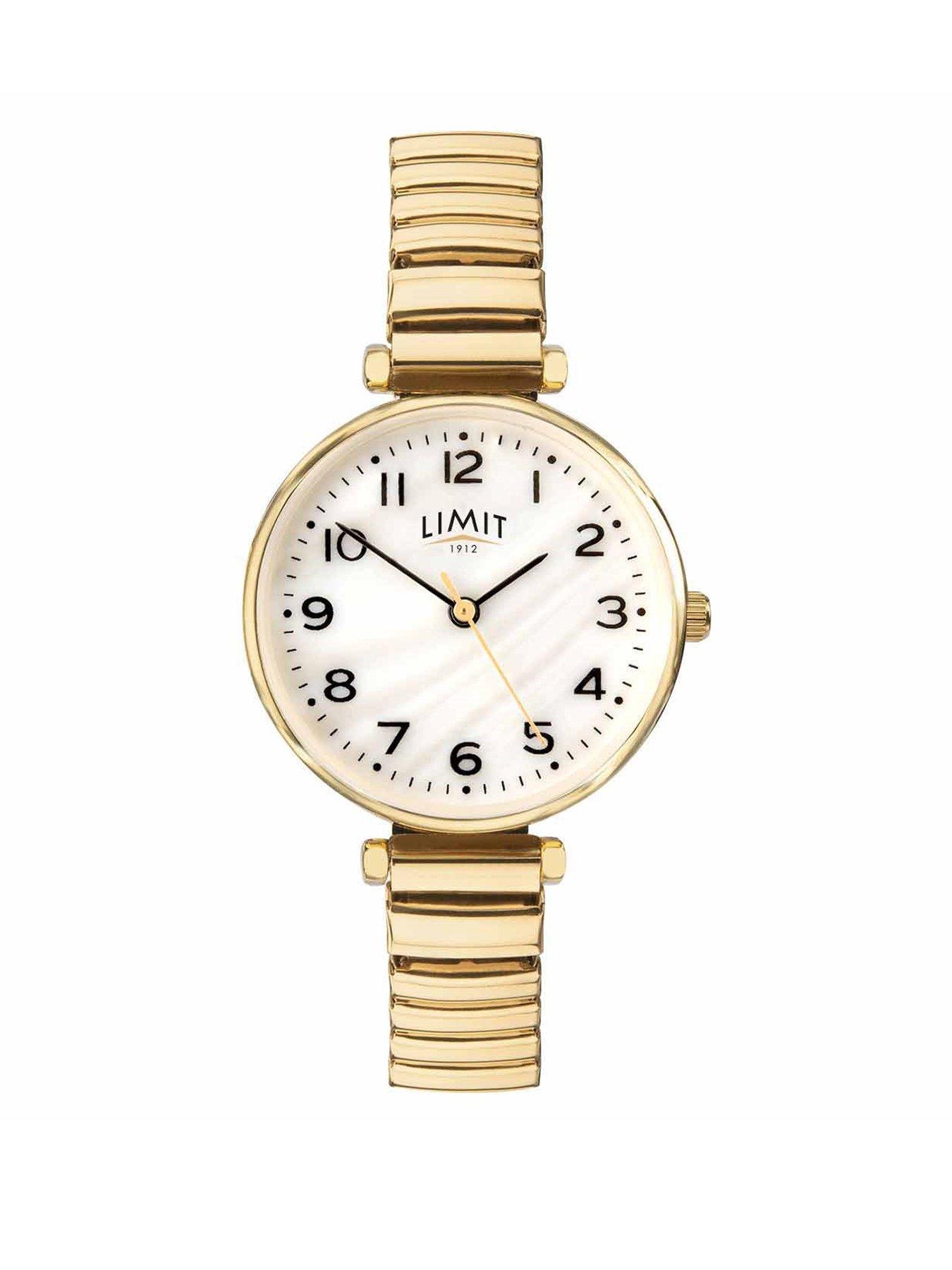 limit-limit-womens-classic-gold-stainless-steel-expanding-bracelet-with-white-dial-analogue-watch