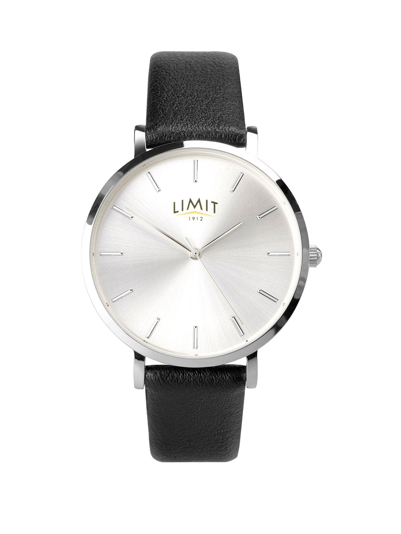 limit-limit-womens-secret-garden-black-polyurethane-strap-with-silver-white-dial-analogue-watch