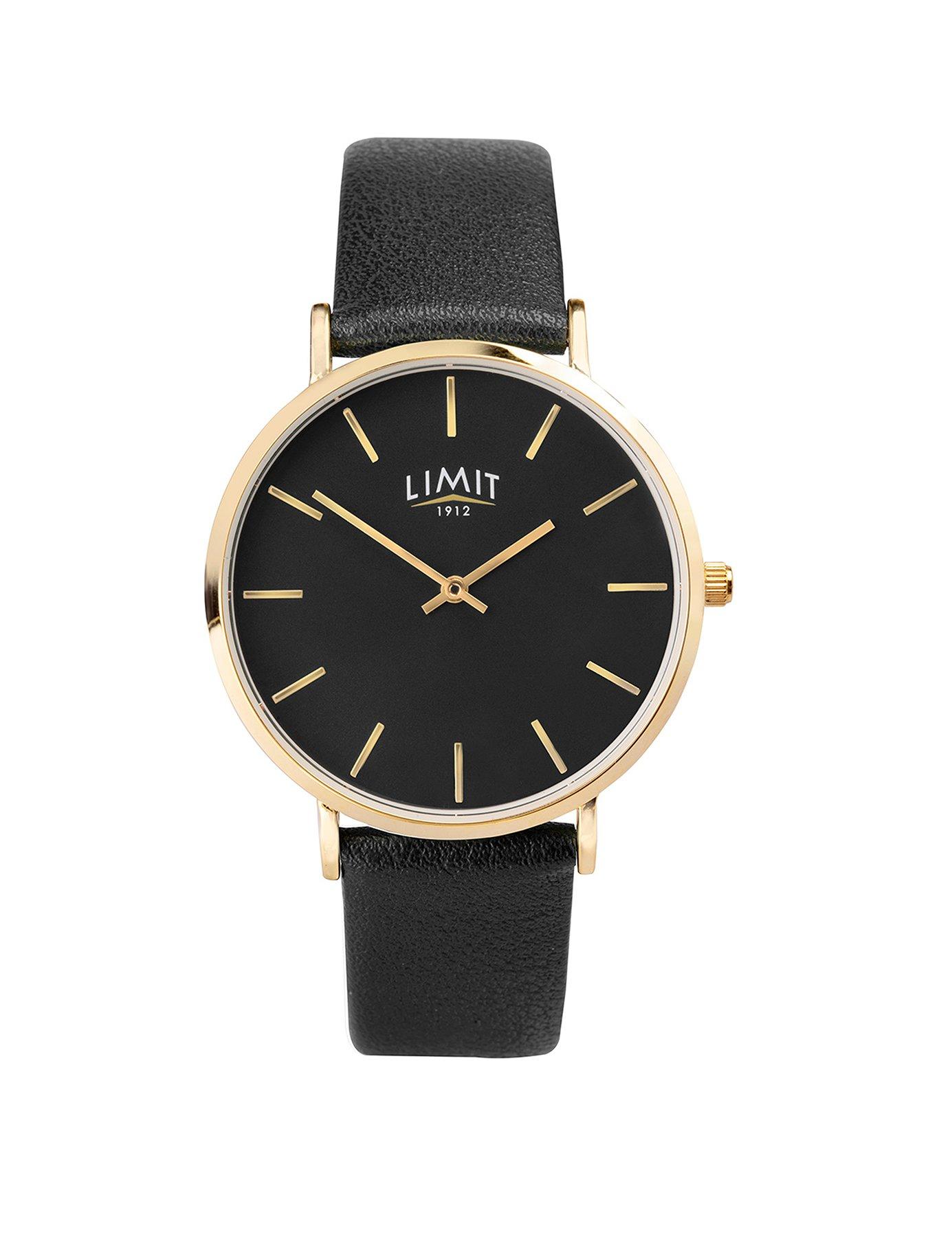 limit-limit-womens-black-polyurethane-strap-with-black-dial-analogue