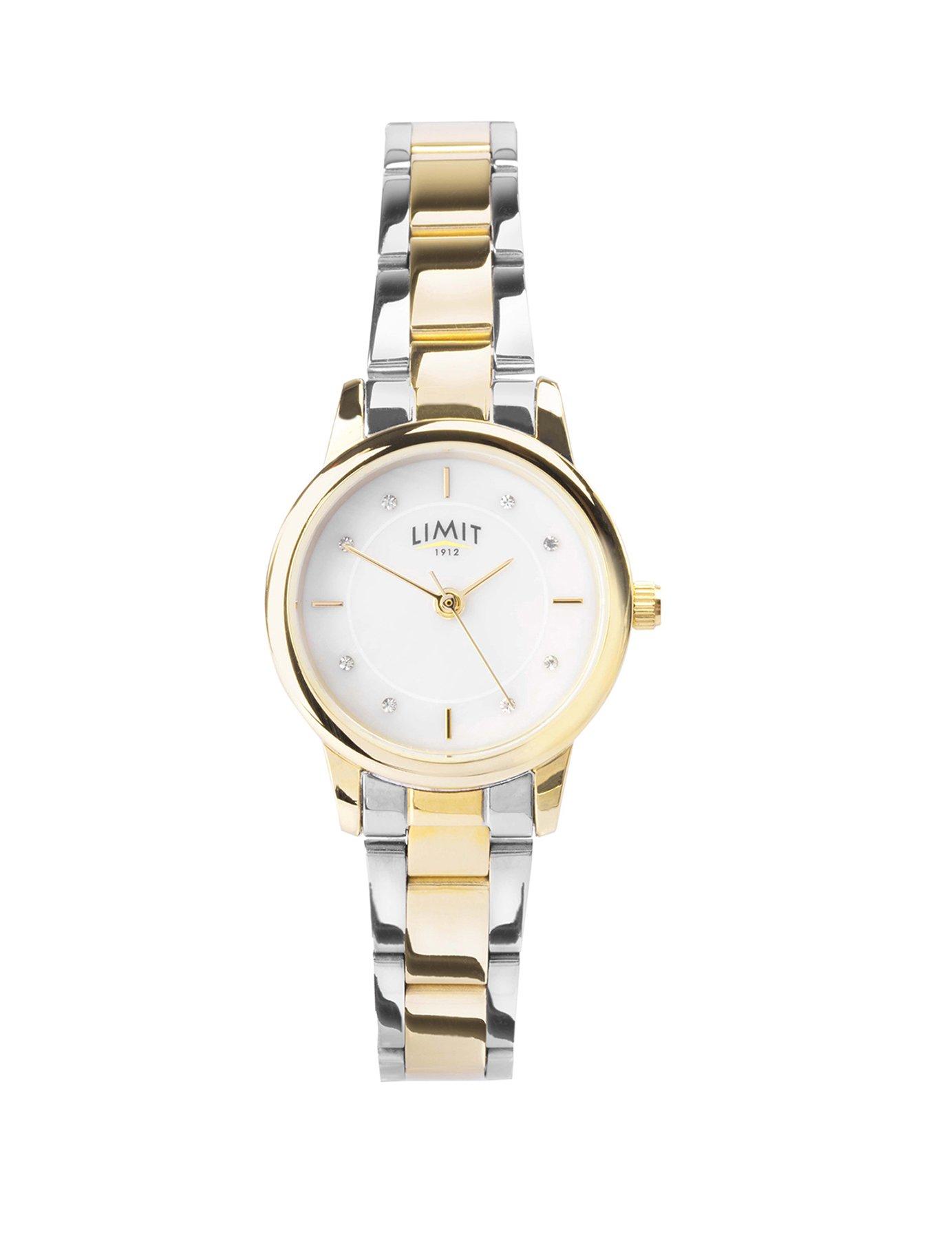 limit-limit-womens-two-tone-stainless-steel-bracelet-with-white-dial-analogue-watch