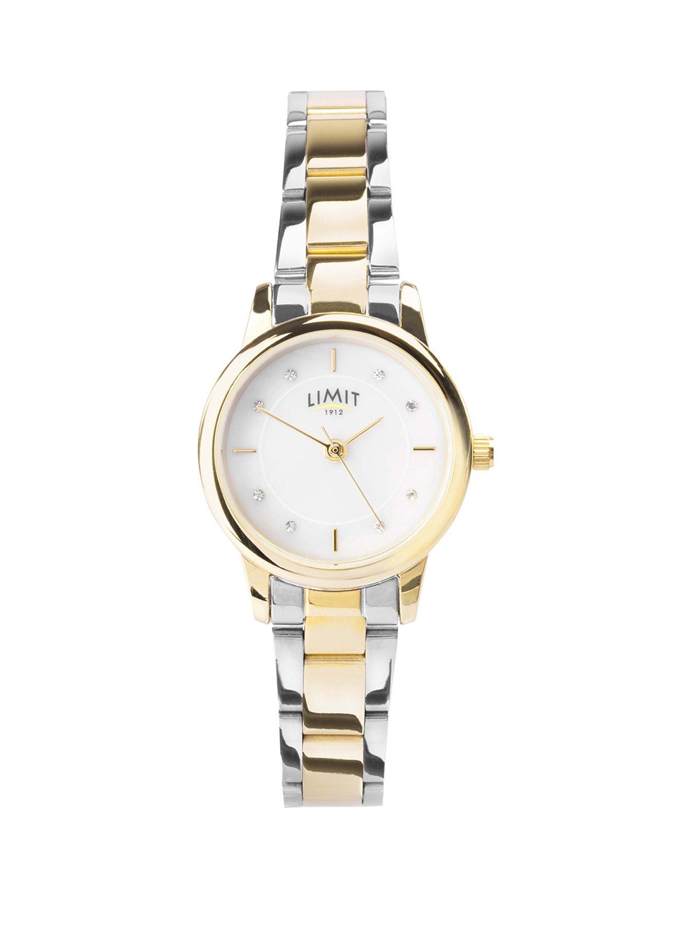 Limit Limit Womens Two Tone Stainless Steel Bracelet with White Dial Analogue Watch