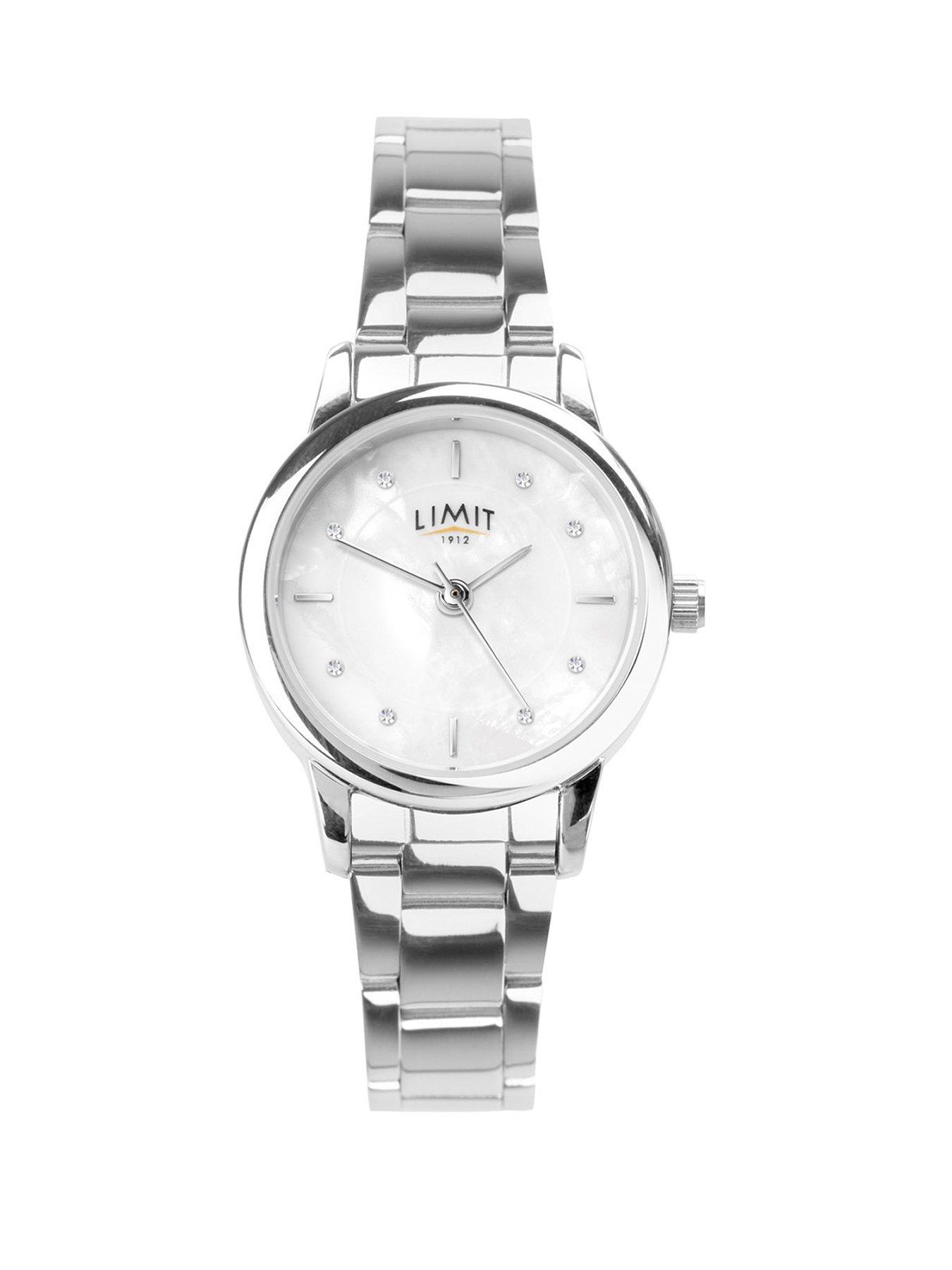 undefined Limit Womens Silver Stainless Steel Bracelet with White Dial Analogue Watch