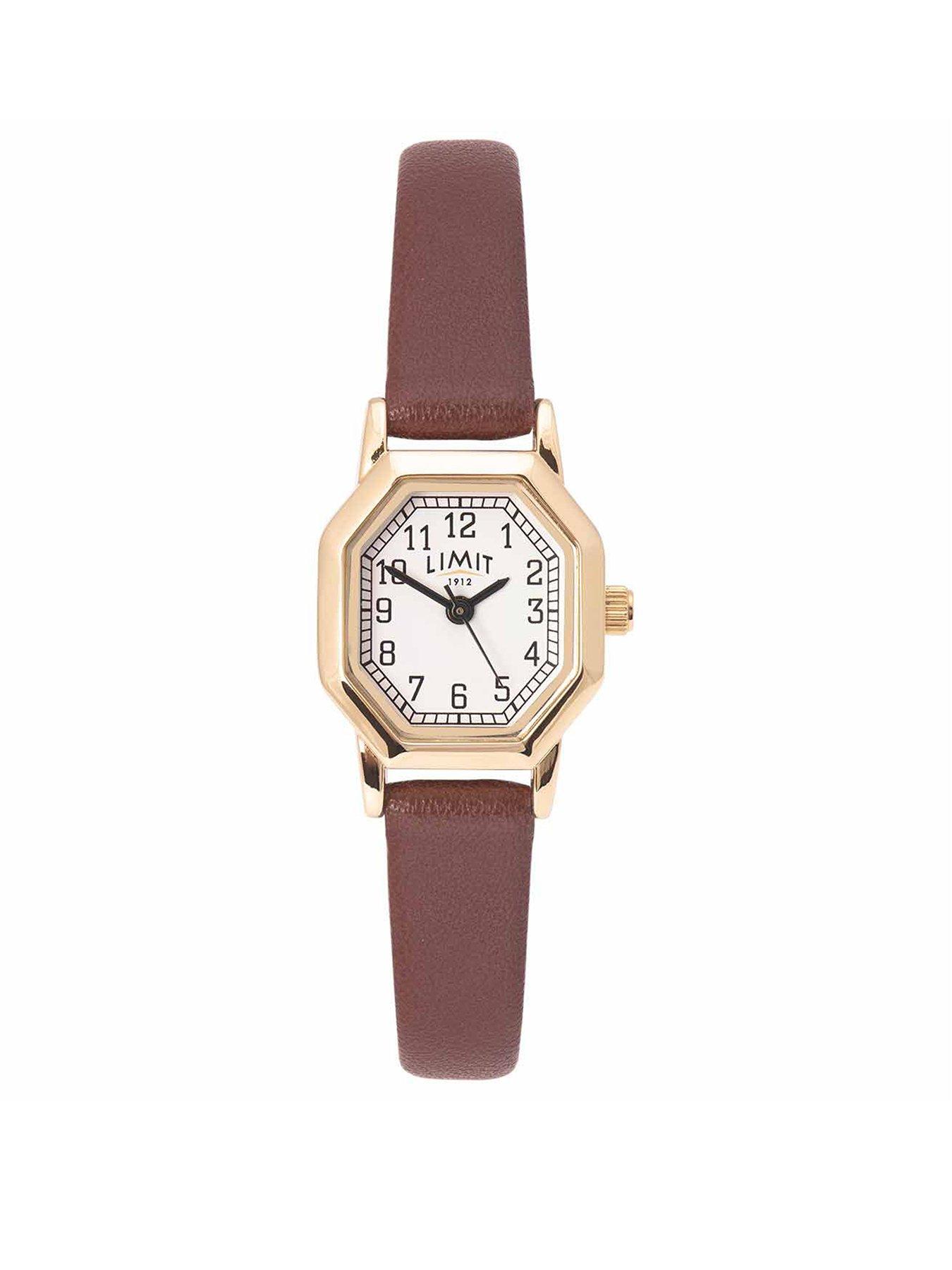 Limit Limit Womens Classic Brown Polyurethane Strap with White Dial Analogue Watch