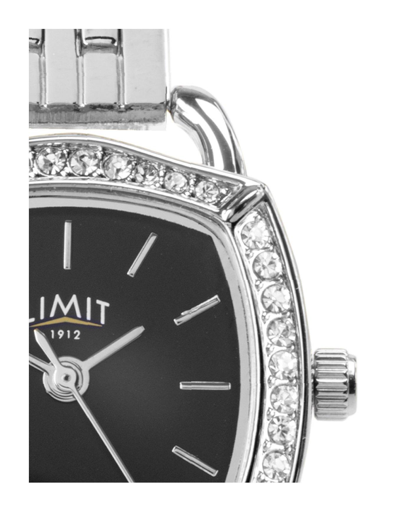 limit-womens-silver-stainless-steel-bracelet-with-black-dial-analogue-watchstillFront