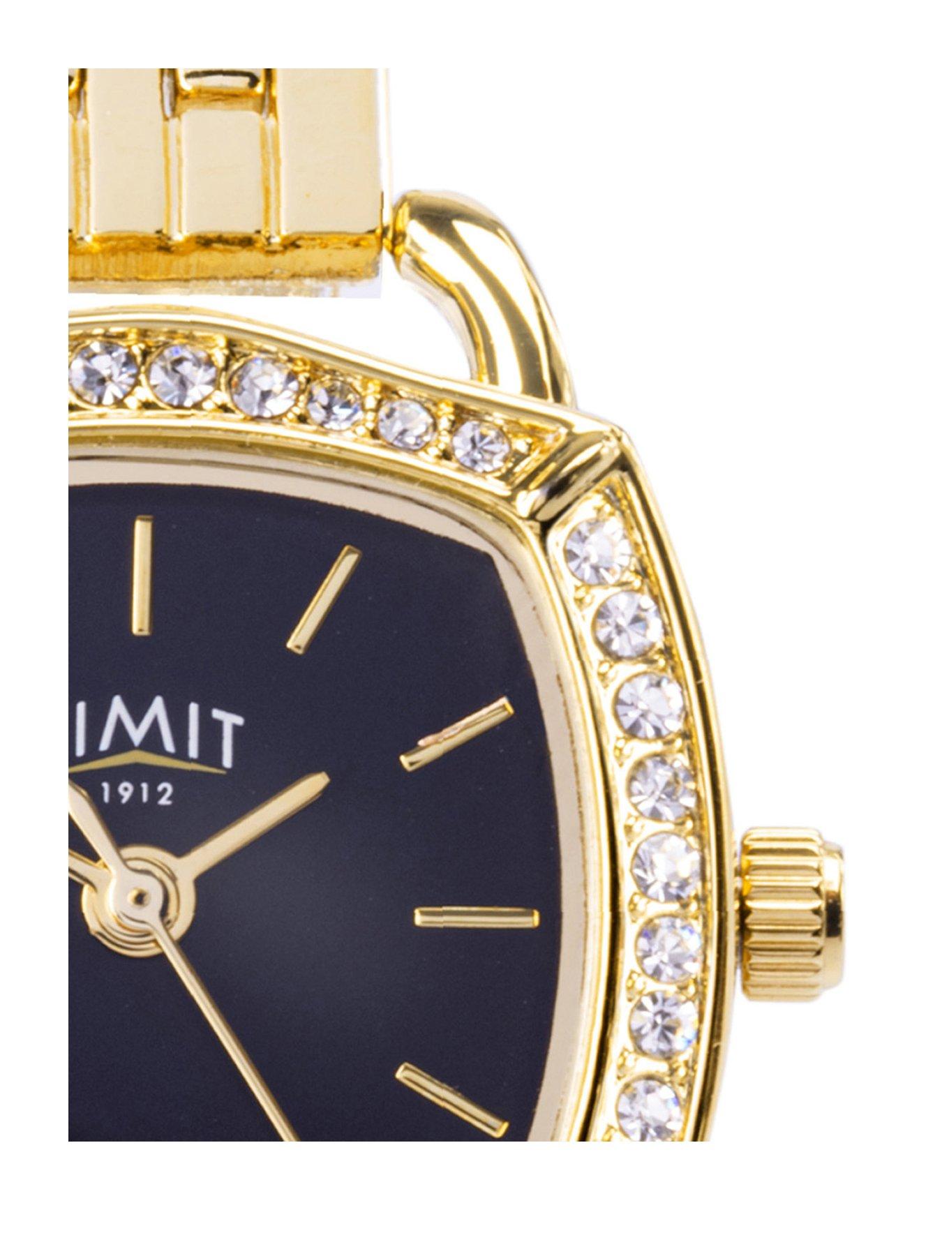 limit-womens-gold-stainless-steel-bracelet-with-black-dial-analogue-watchstillFront