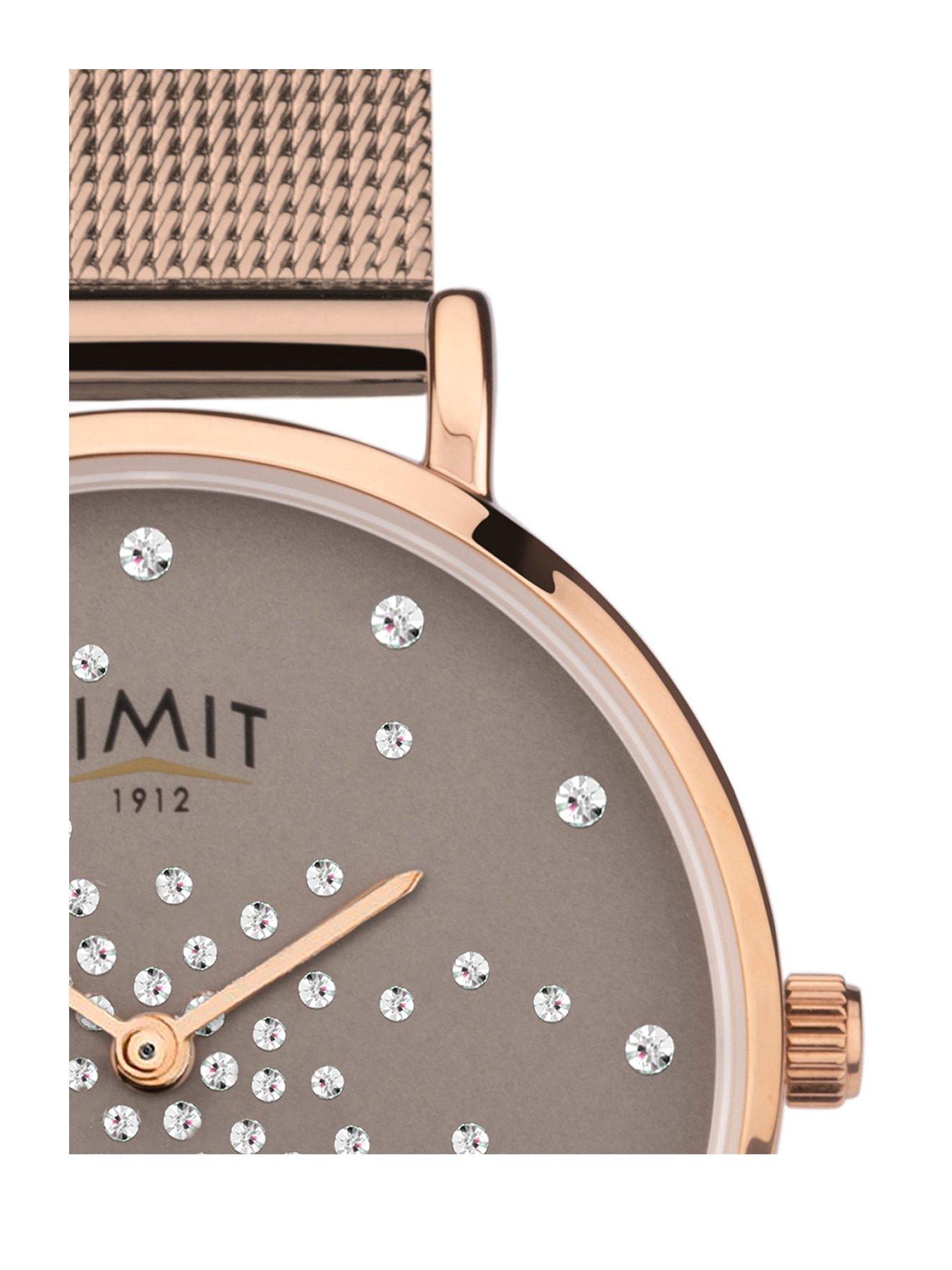 limit-limit-womens-rose-gold-stainless-steel-mesh-bracelet-with-grey-dial-analogue-gift-setstillFront