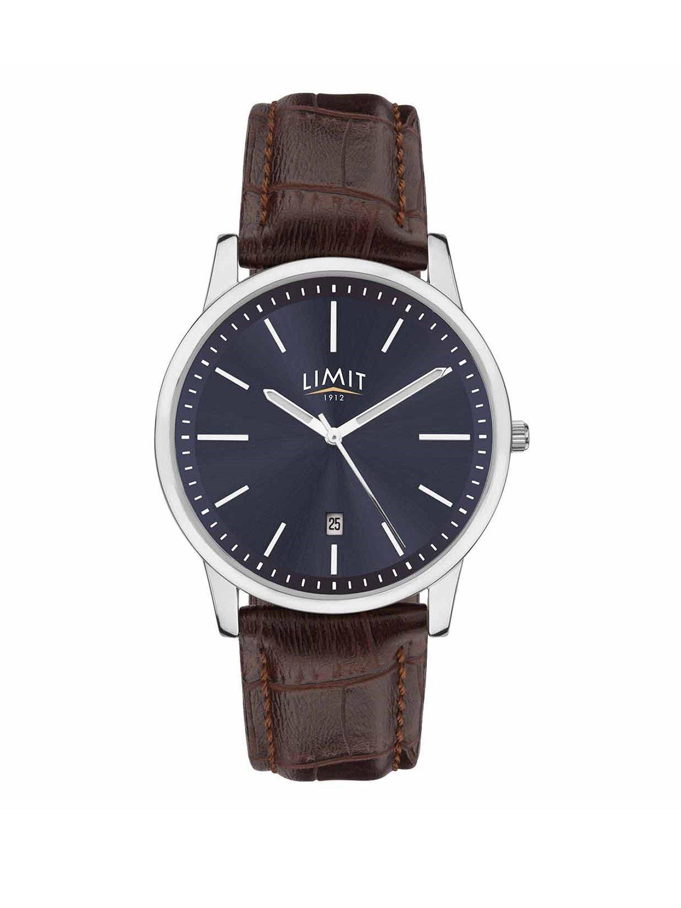 limit-limit-mens-modern-brown-polyurethane-strap-with-blue-dial-analogue-watch