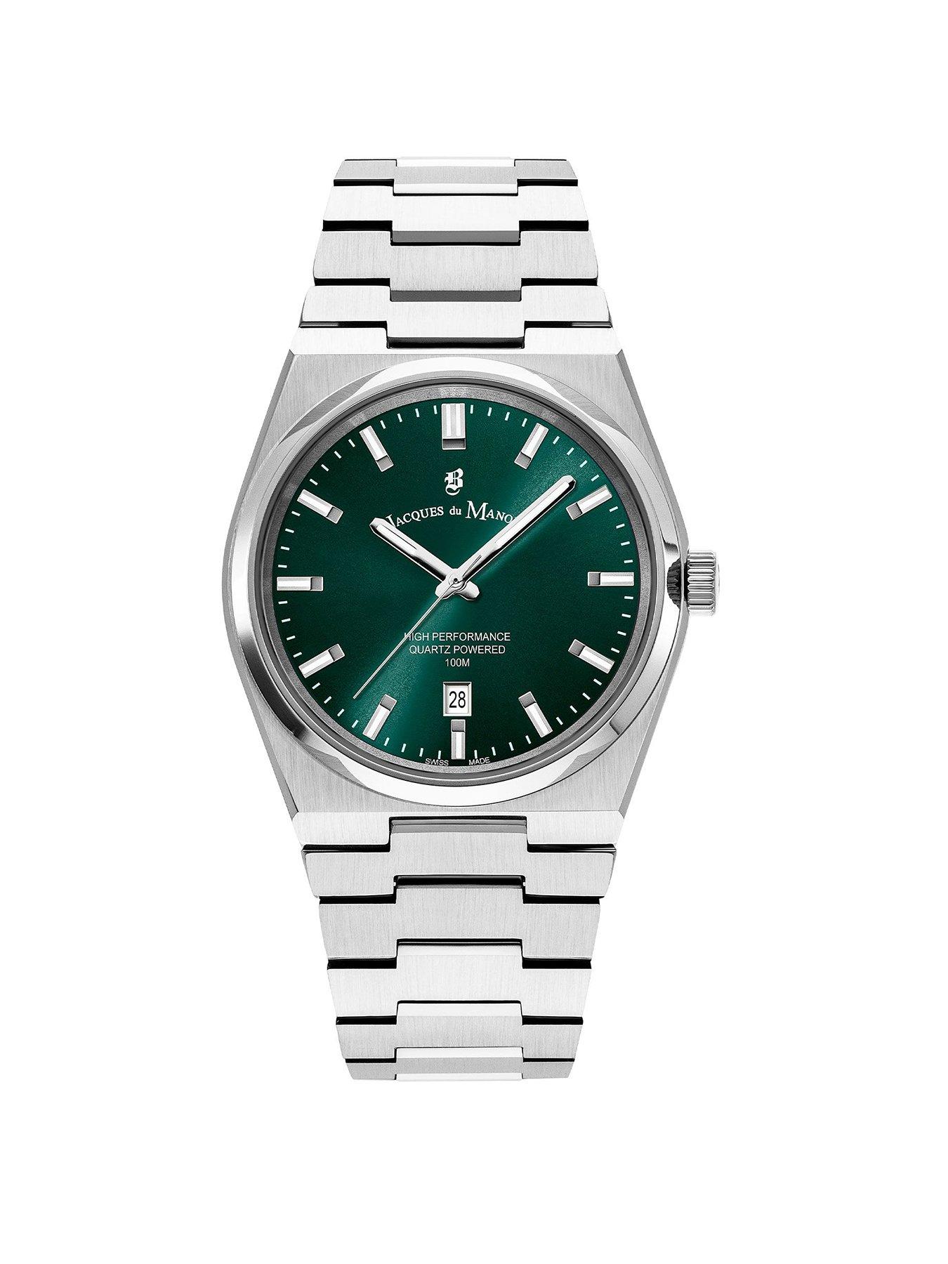 Jacques Du Manoir Jacques du Manoir Swiss-made Horizon Gents Silver Plated Bracelet Watch
