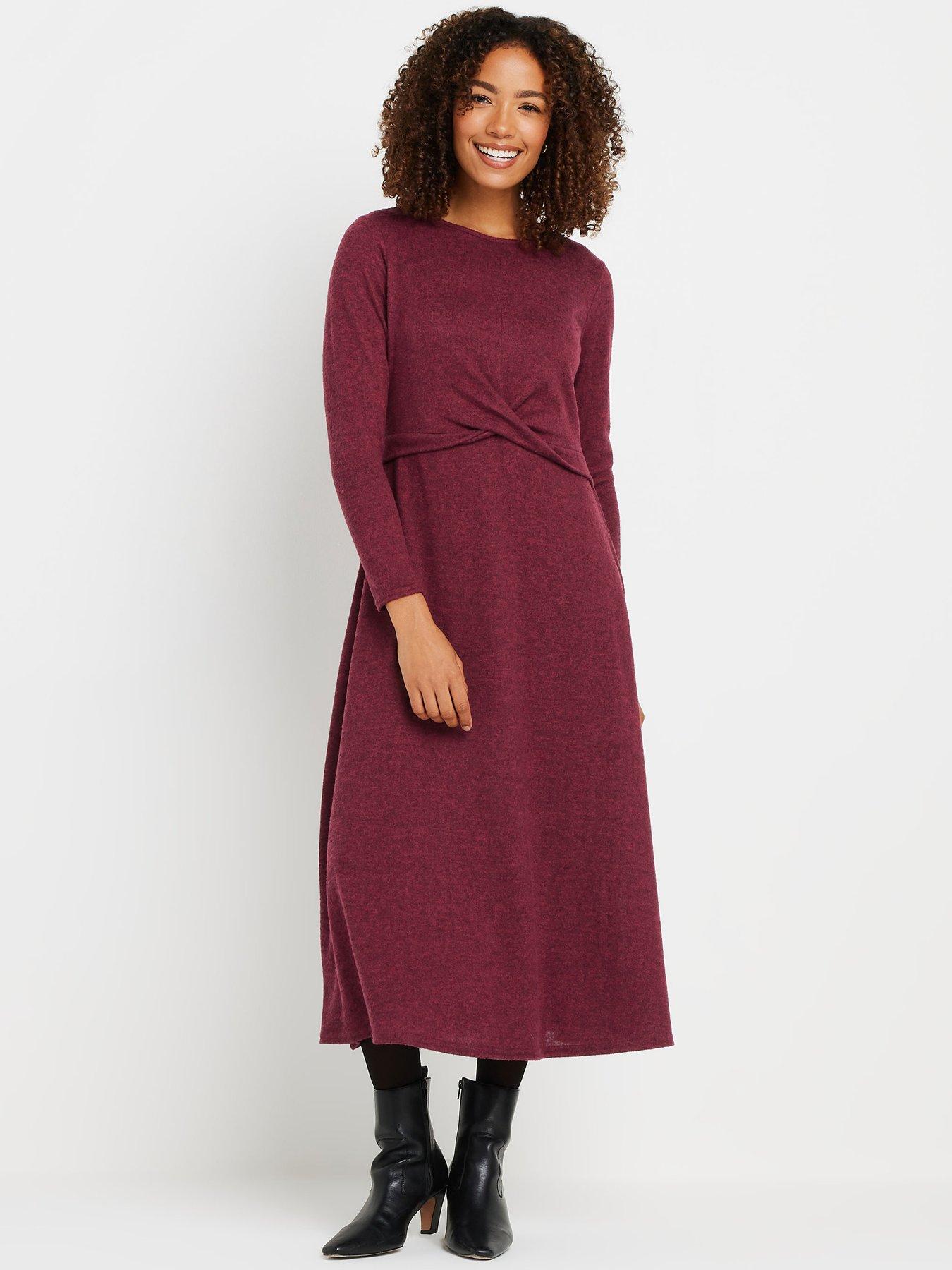 mco-twist-detail-dress-redfront