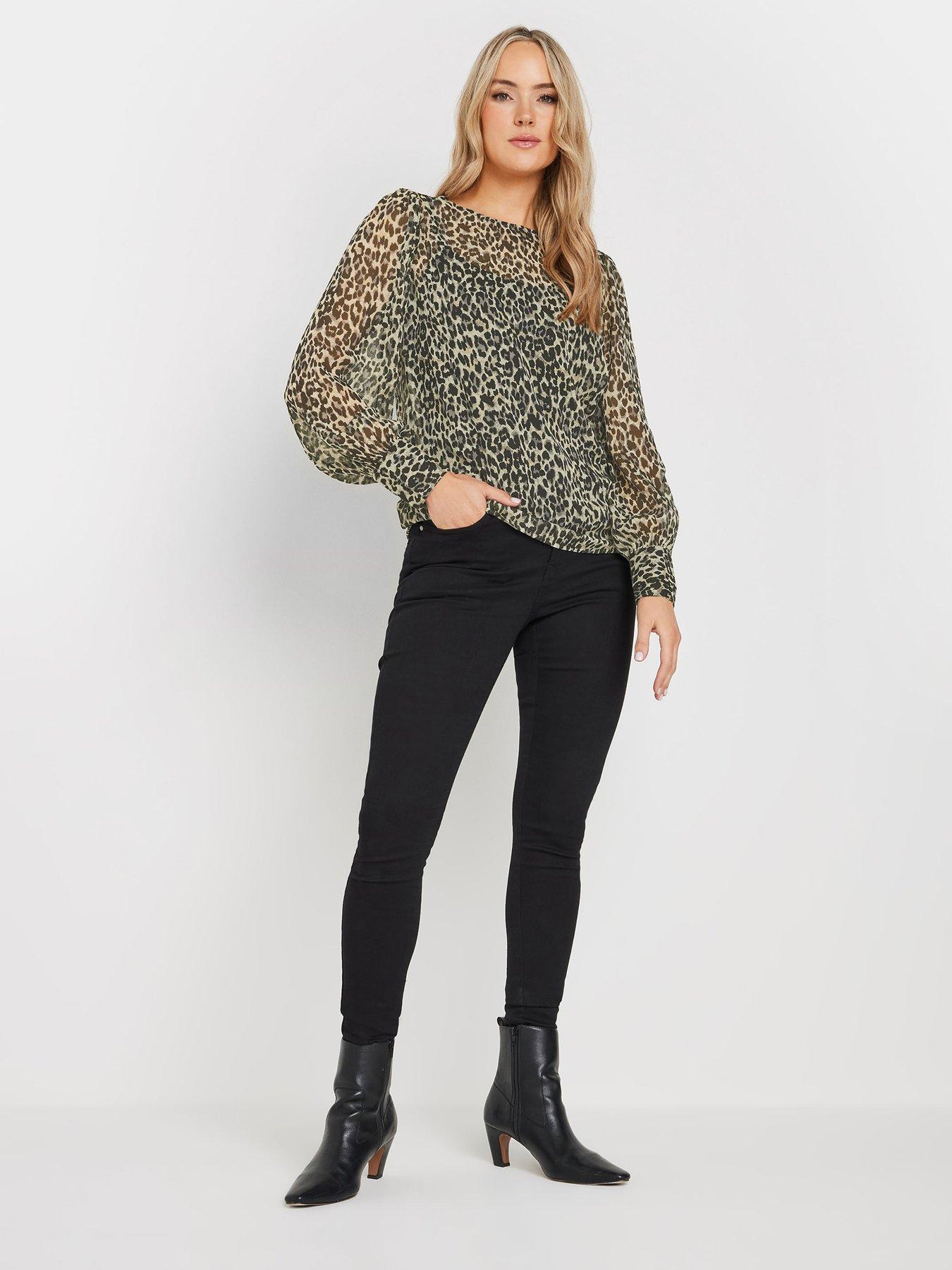 Image 3 of 4 of Long Tall Sally Georgette Scoop Neck Blouse - Grey