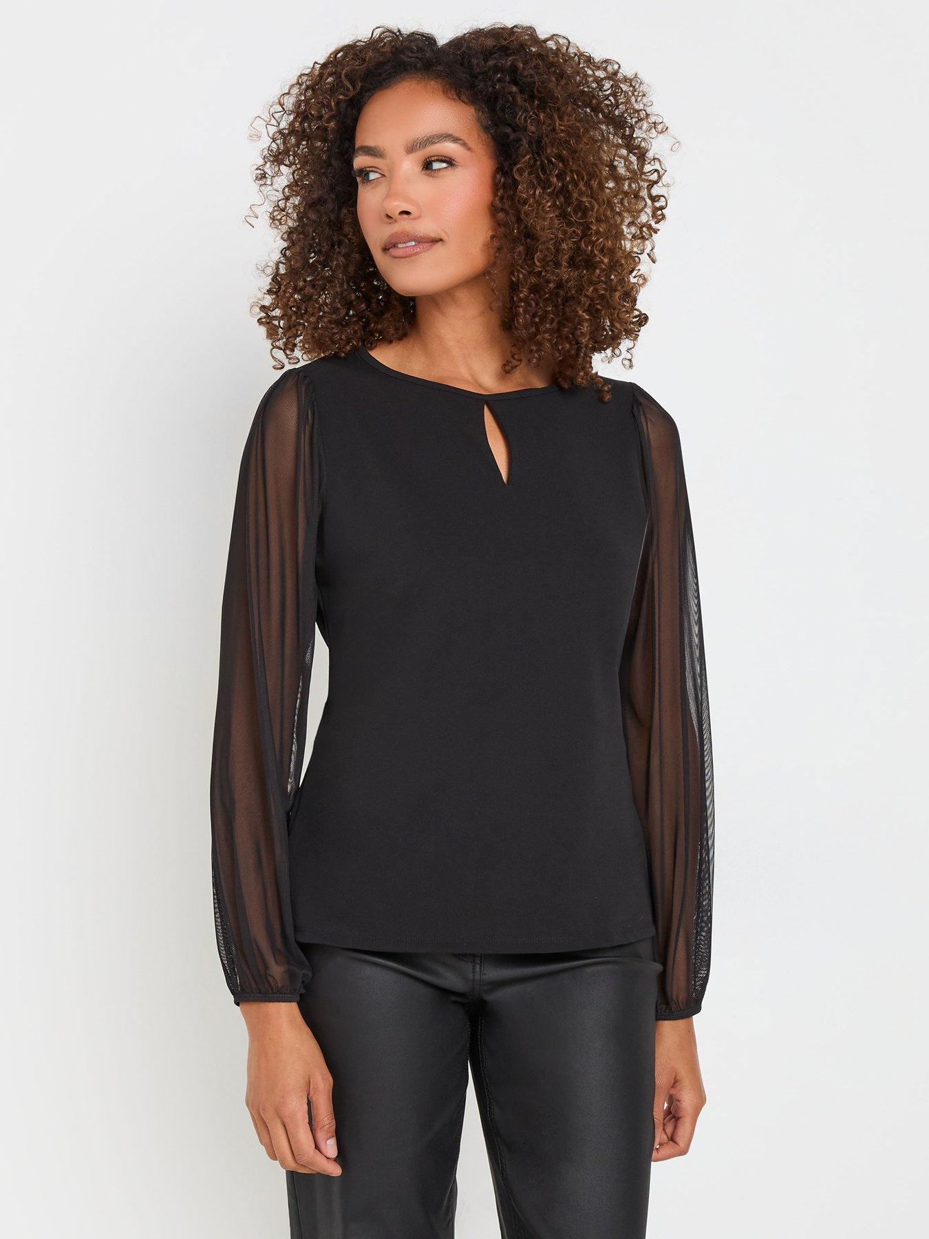 mco-notch-neck-scuba-crepe-mesh-top