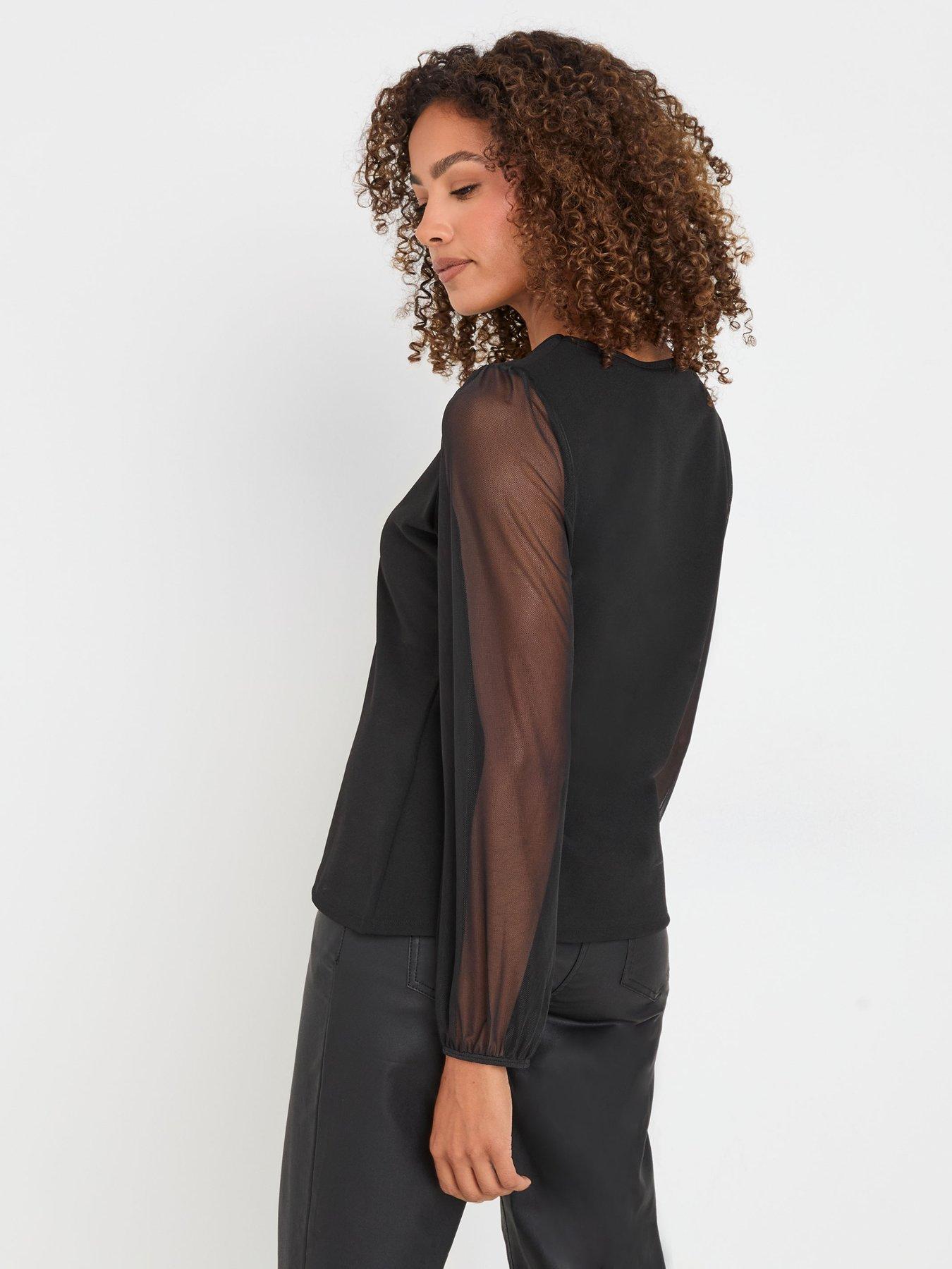 mco-notch-neck-scuba-crepe-mesh-topstillFront