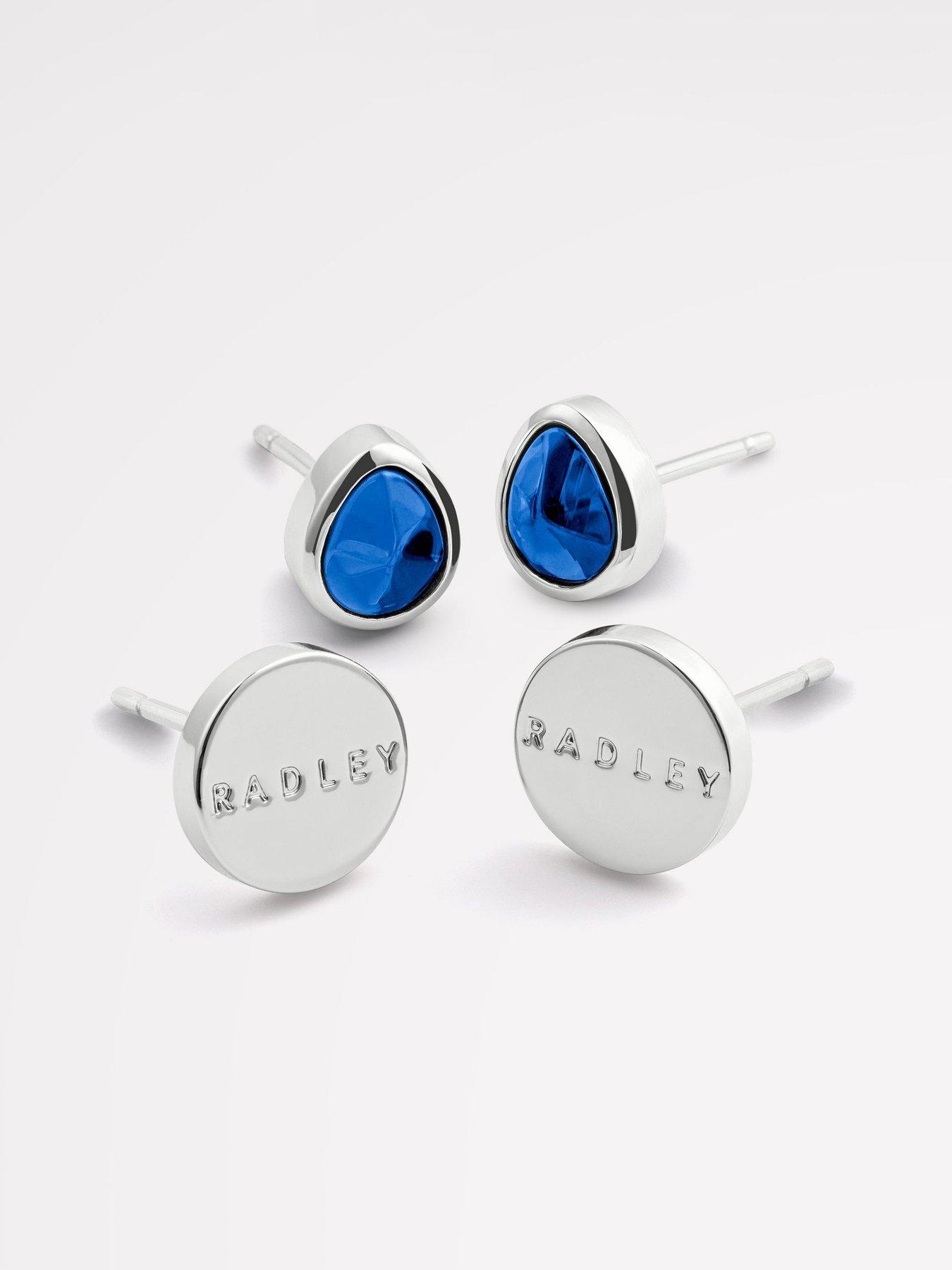 radley-radley-silver-plated-blue-stone-disc-twin-pack-earringsstillFront