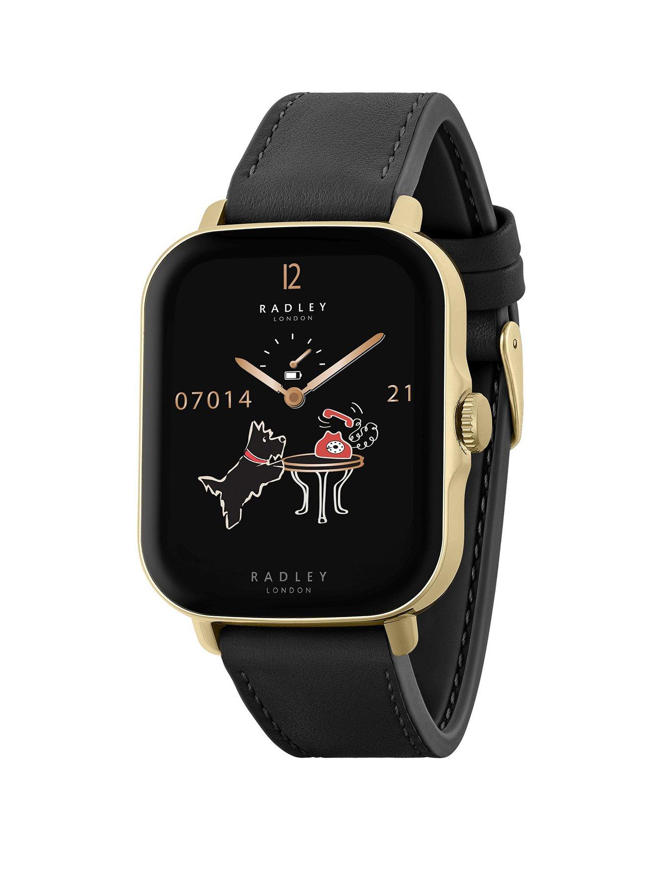 undefined Radley Series 20 Smart Calling Watch with Black Leather Strap