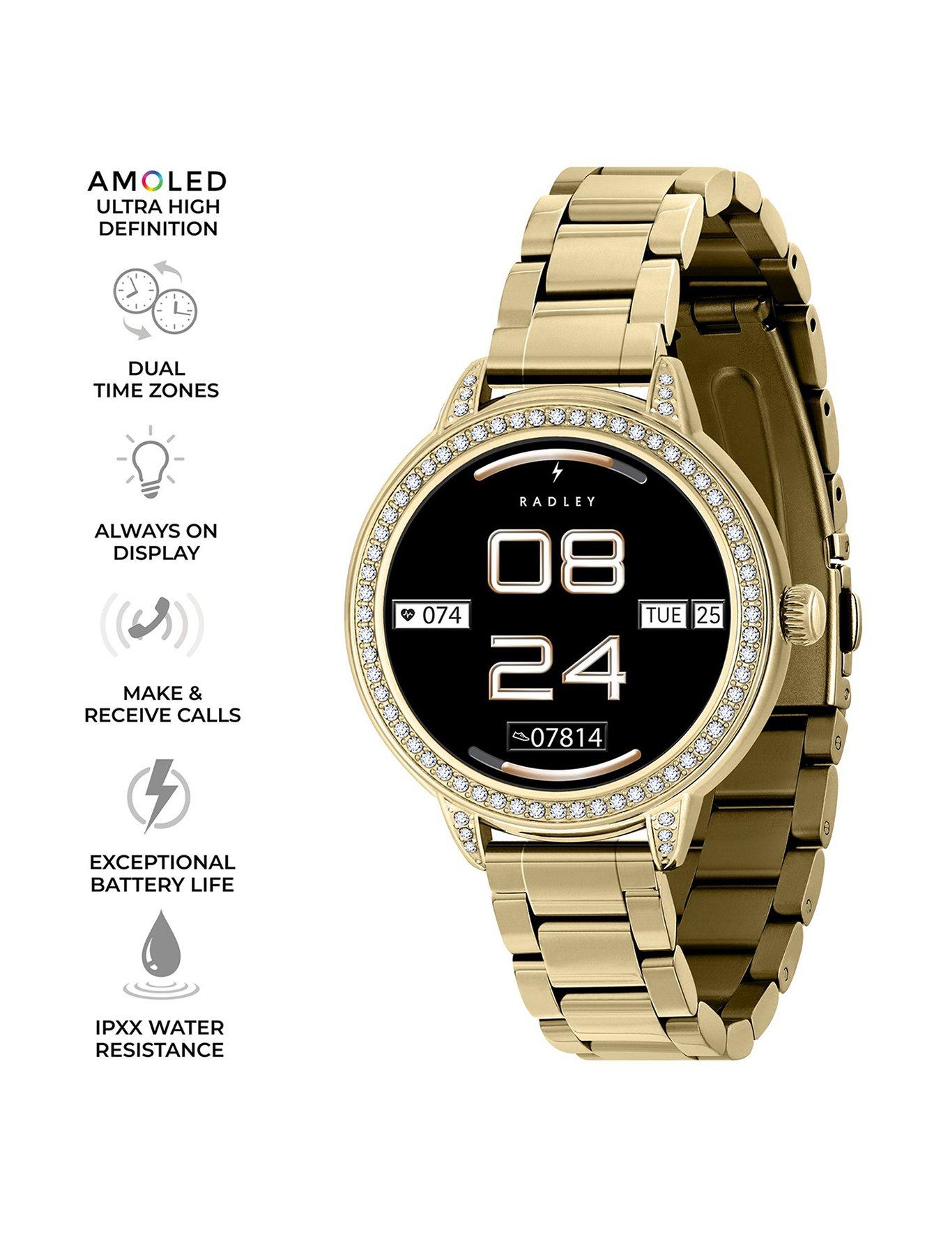 Image 2 of 7 of Radley Radley Smart Series 33 Amoled Stoneset Stainless Steel Gold Plated Bracelet Smart Watch