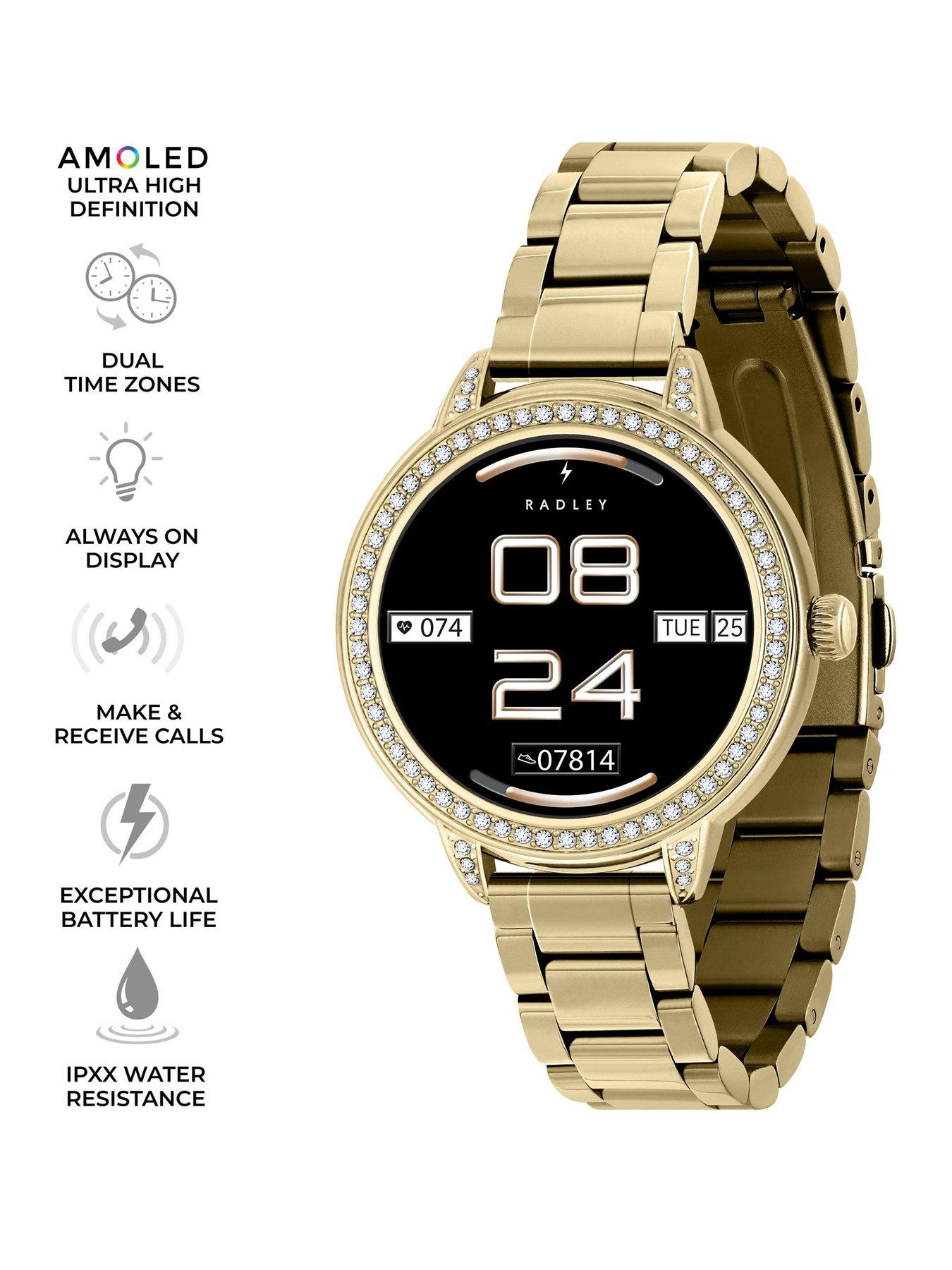 Image 2 of 7 of Radley Radley Smart Series 33 Amoled Stoneset Stainless Steel Gold Plated Bracelet Smart Watch