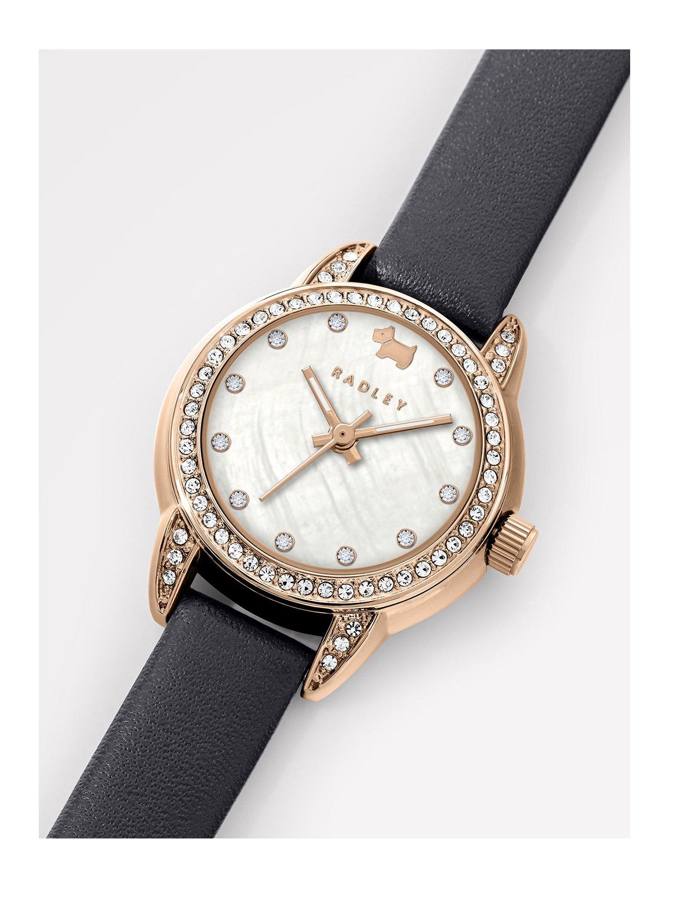 radley-radley-rose-gold-plated-stone-set-mother-of-pearl-dark-blue-leather-strap-watchstillFront