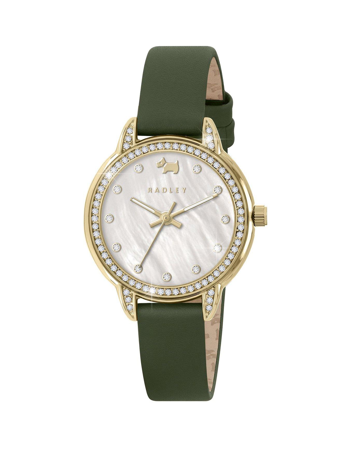 radley-radley-gold-plated-stone-set-dark-green-leather-strap-watch