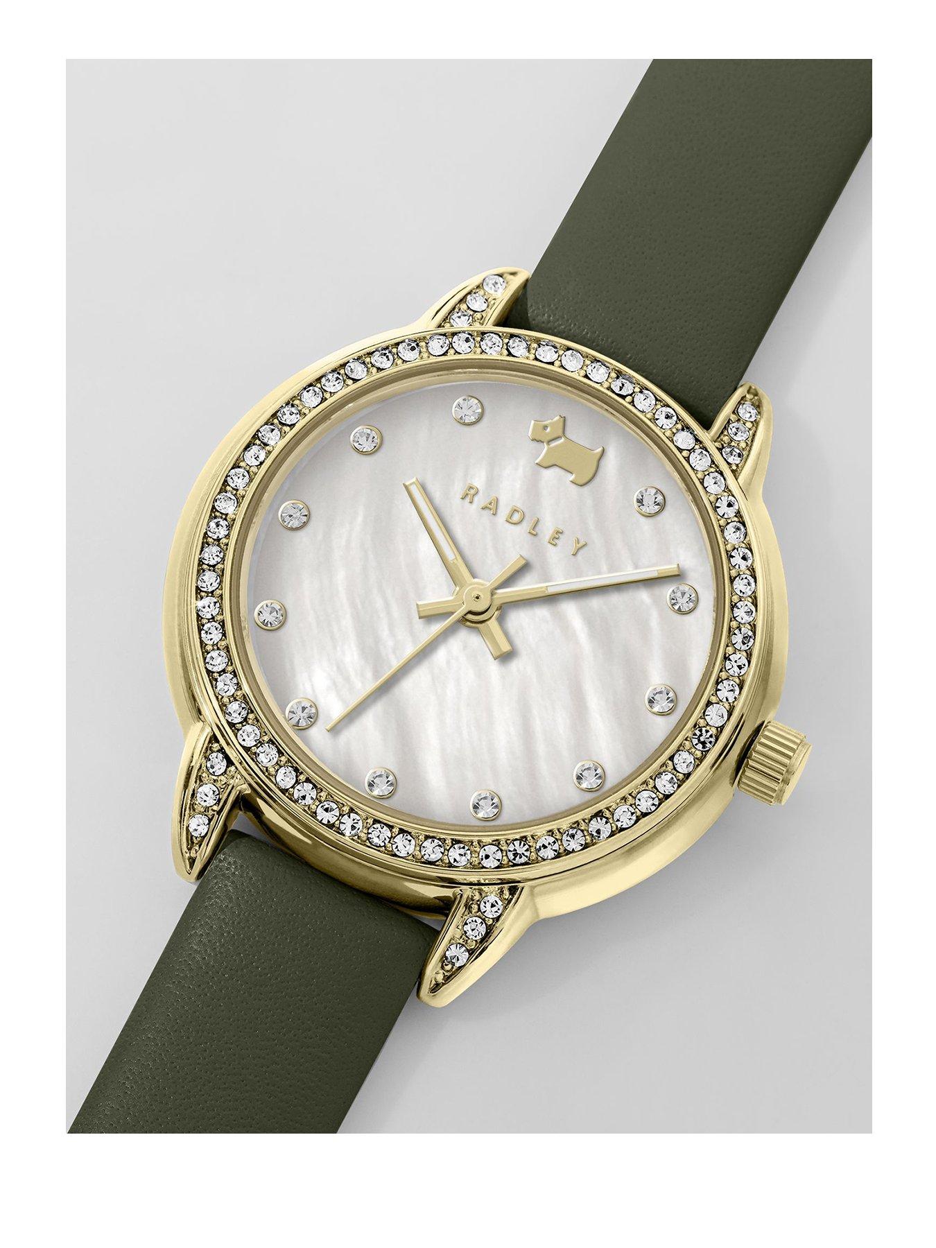 radley-radley-gold-plated-stone-set-dark-green-leather-strap-watchstillFront