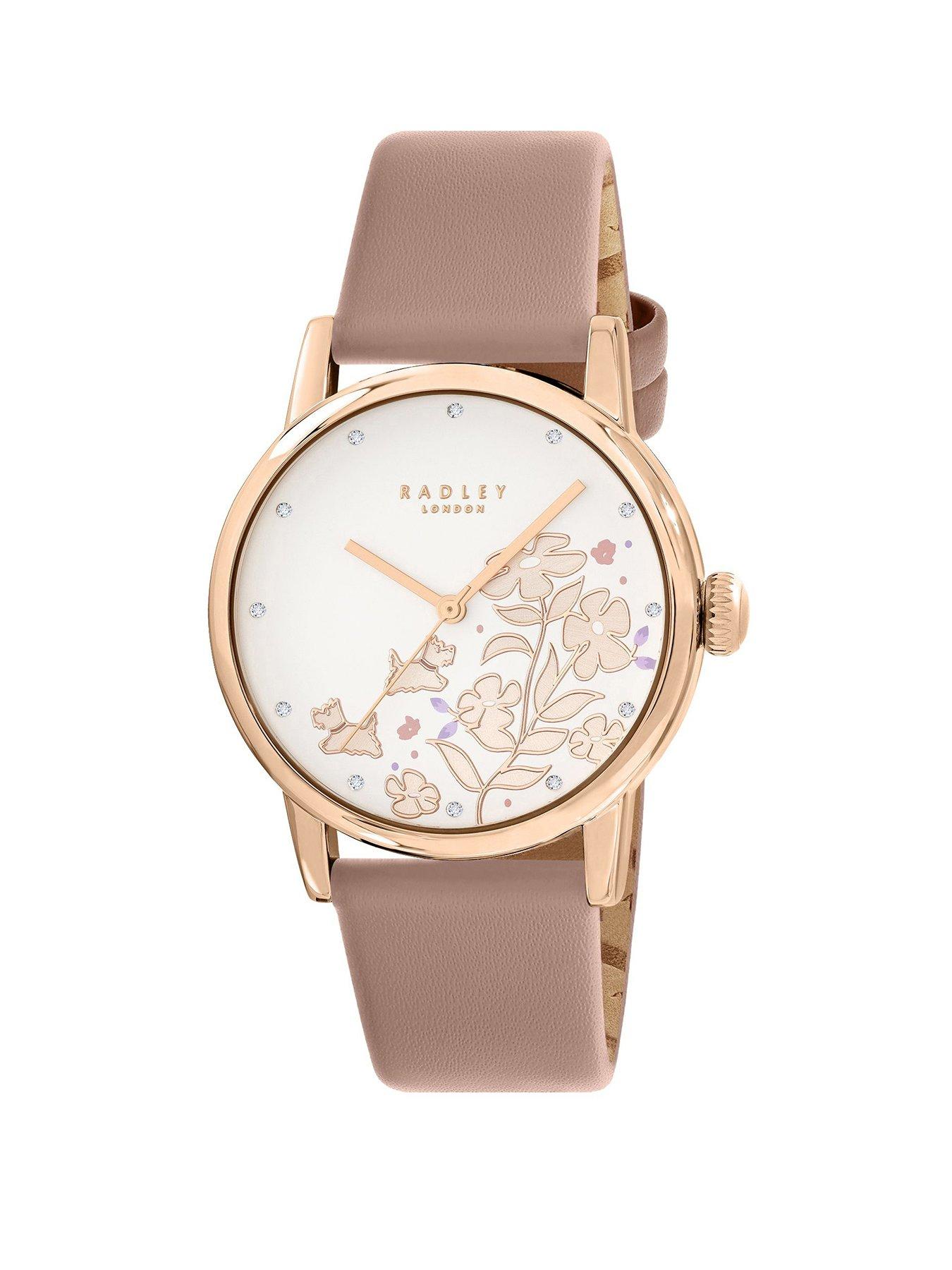 radley-radley-rose-gold-plated-pink-leather-watch-18ct-rose-gold-plated-charm-bracelet-amp-heart-ceramic-trinket-tray-setstillFront