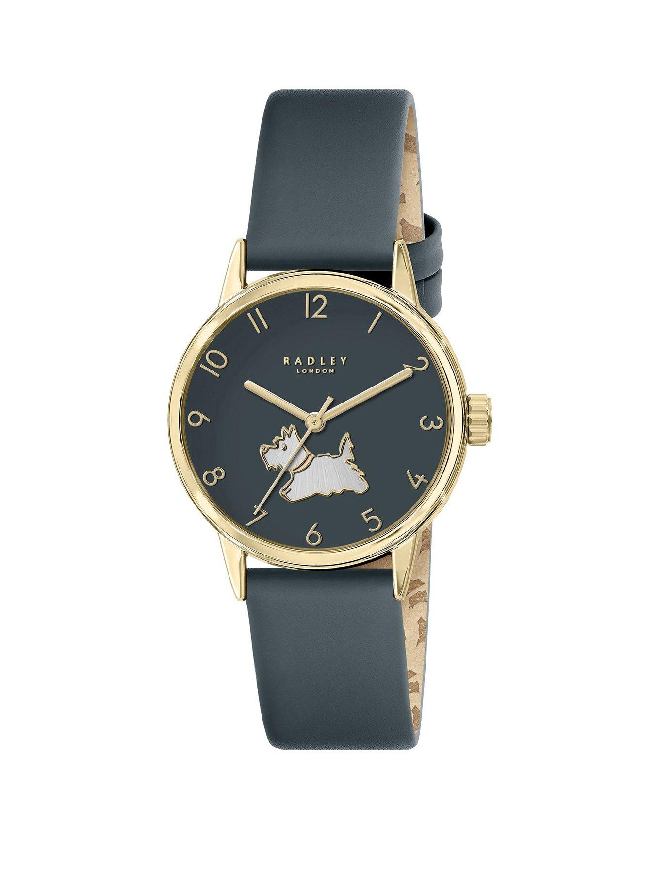 radley-radley-gold-plated-deep-sea-leather-strap-watch-18ct-gold-plated-twin-pack-earrings-amp-ceramic-trinket-tray-setstillFront