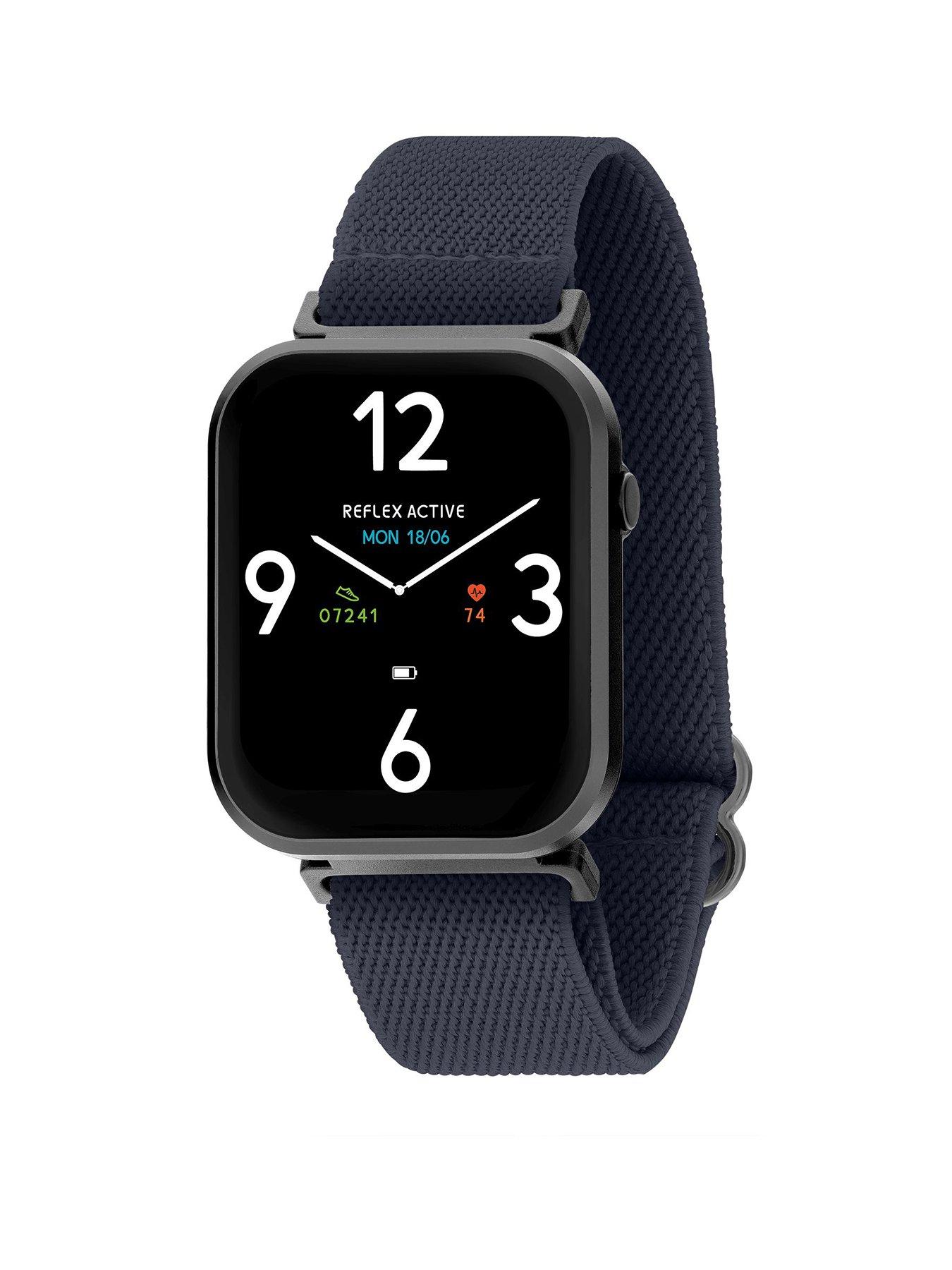 undefined Reflex Active Series 37 Titanium Blue Grey Strap Smart Calling Watch