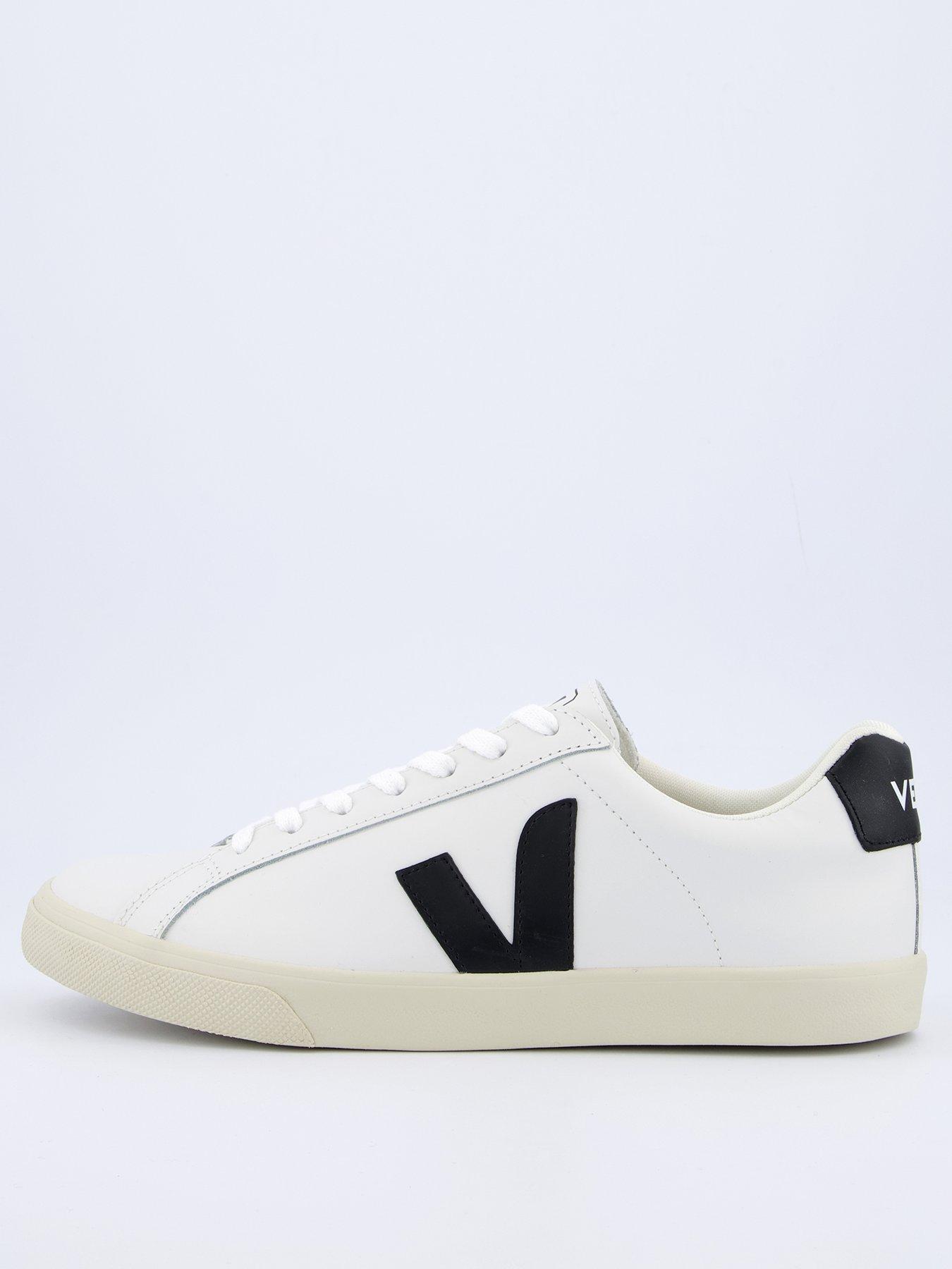 Image of Veja Men's Esplar Logo Trainers - White/Black