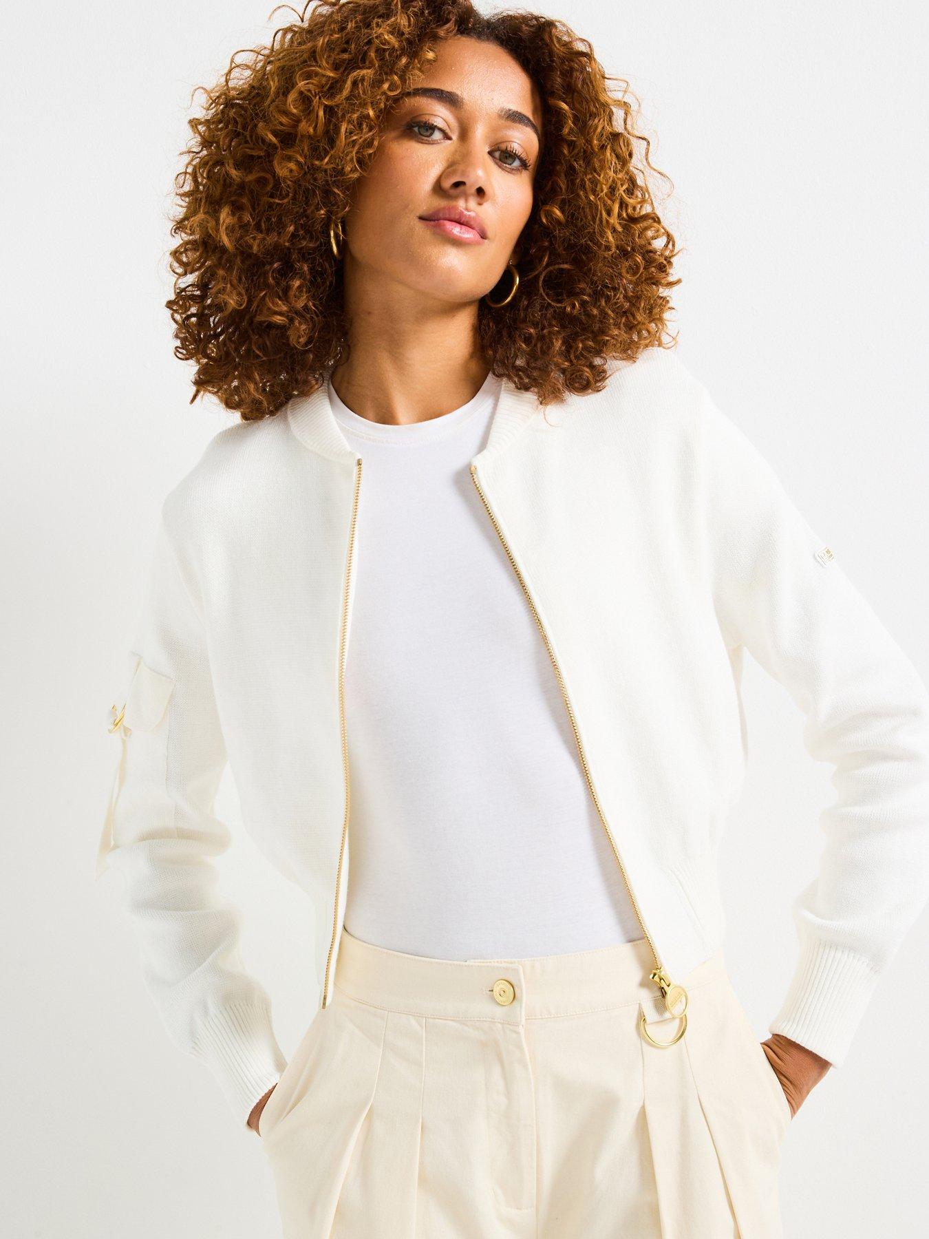 undefined Barbour International Priya Knitted Bomber - Beige